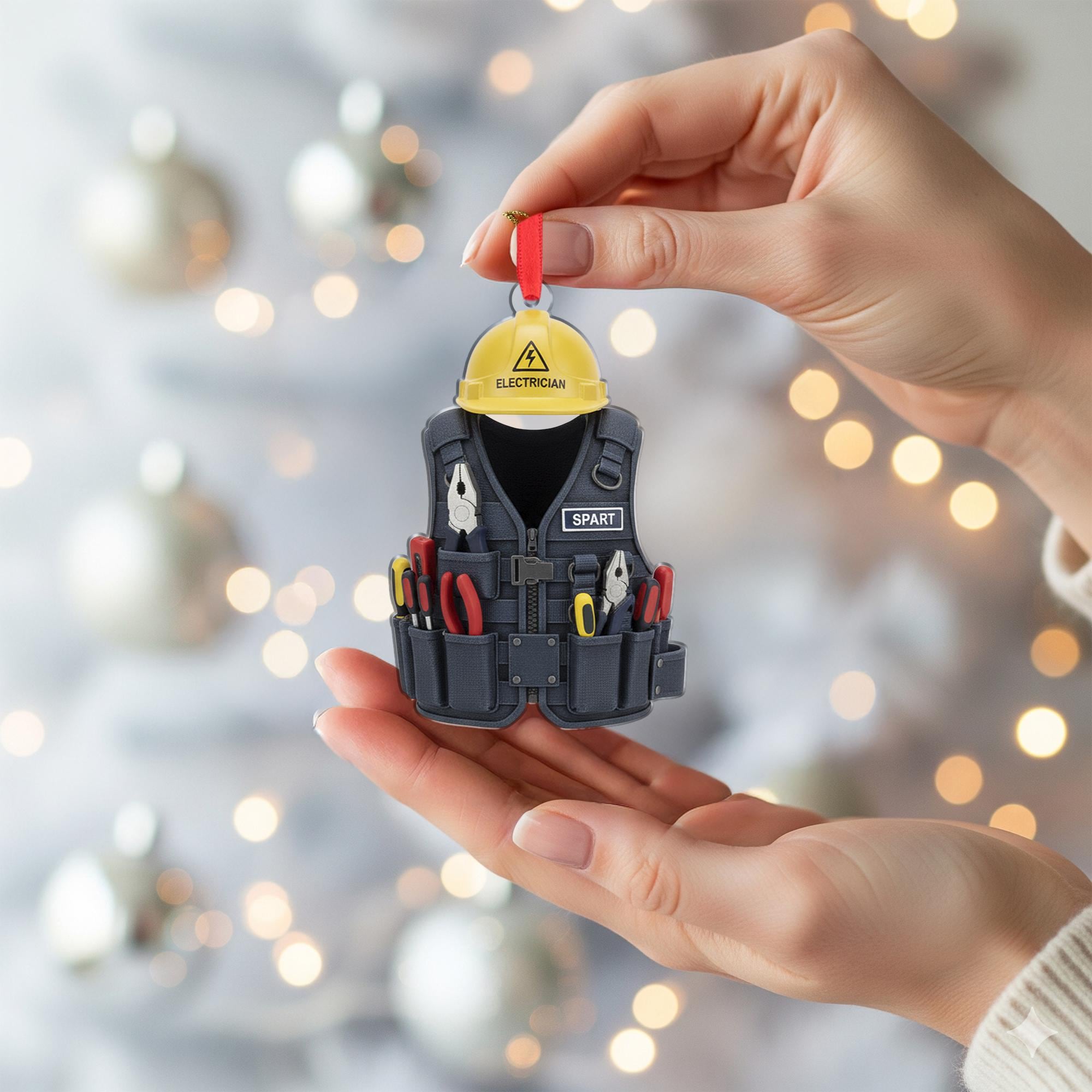 Electrician Ornament | Electrician Gear Holiday Decor | Custom Trade Worker Gift