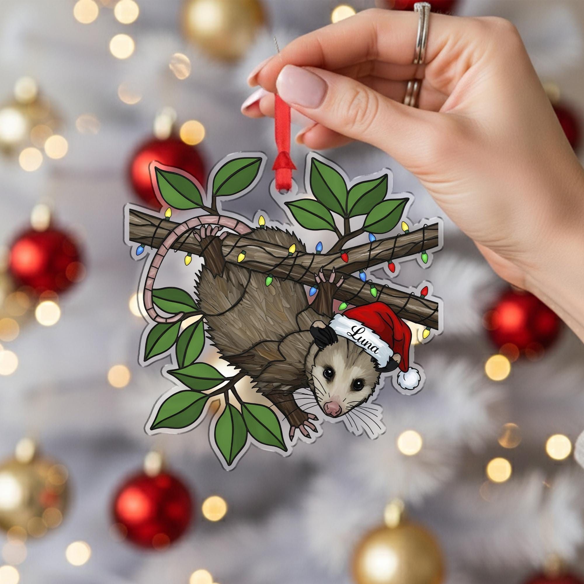 Custom Possum Ornament: Personalized Funny opossum Christmas Decor image 5