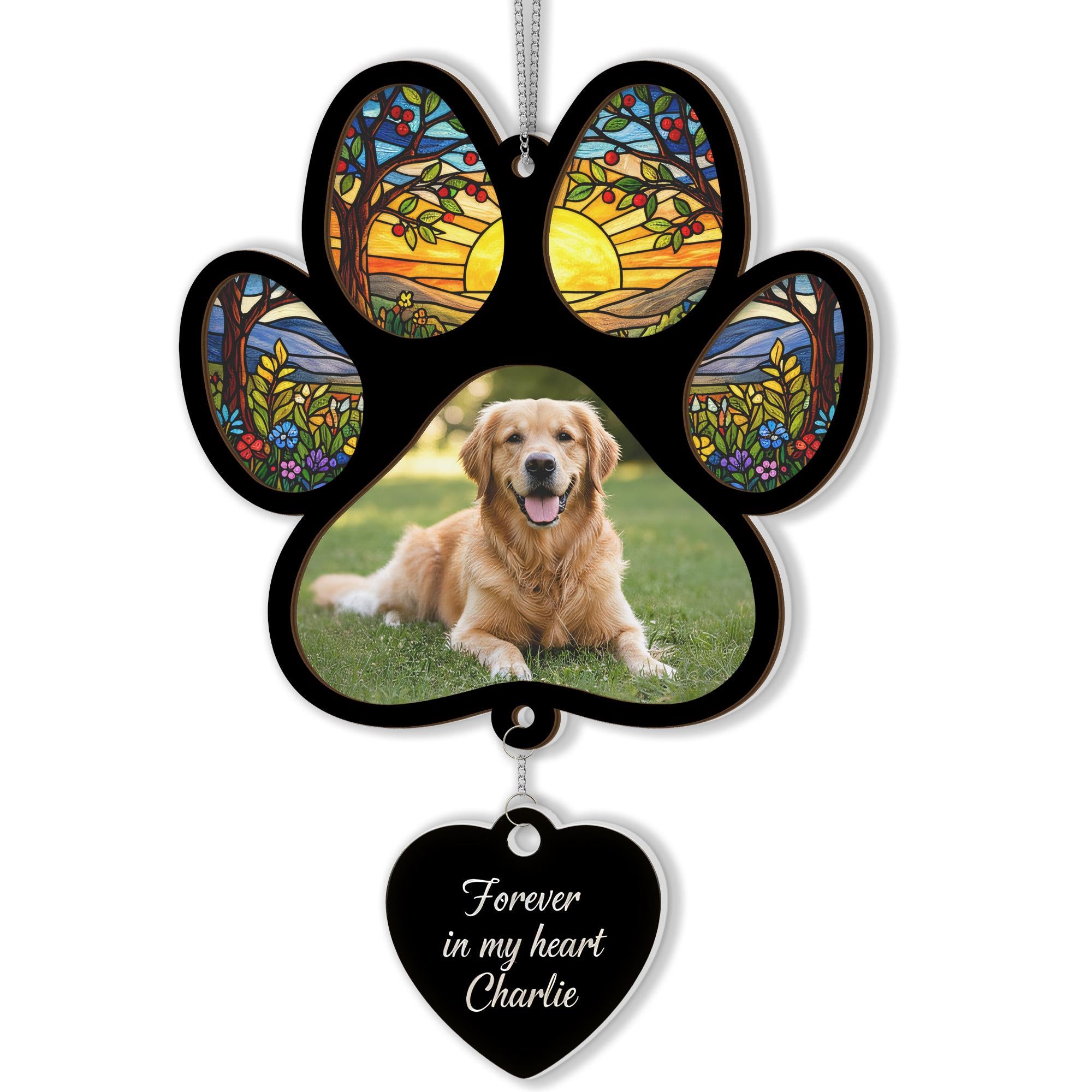 Personalized Pet Memorial Suncatcher - Pet Remembrance Decor image 2