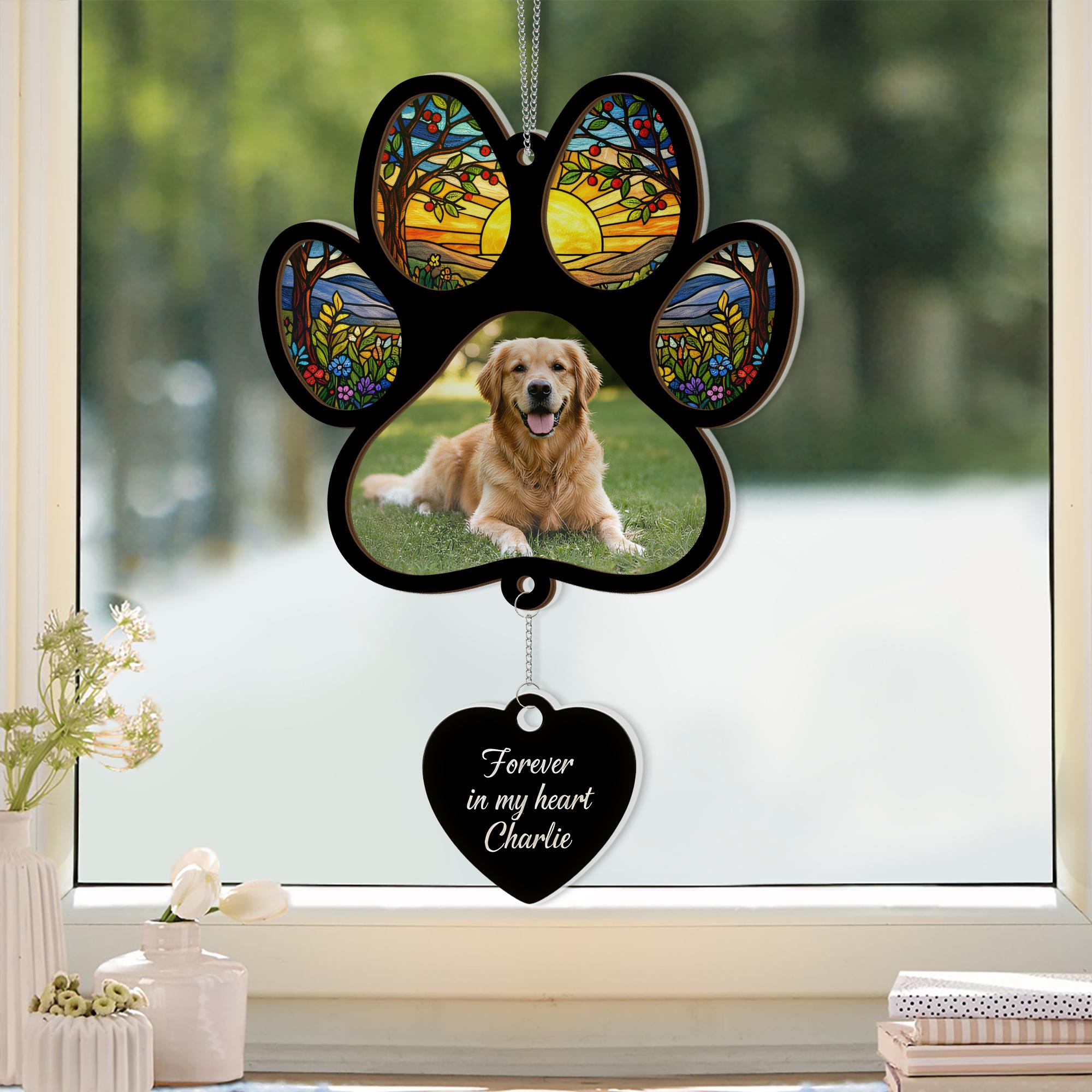 Personalized Pet Memorial Suncatcher - Pet Remembrance Decor image 1