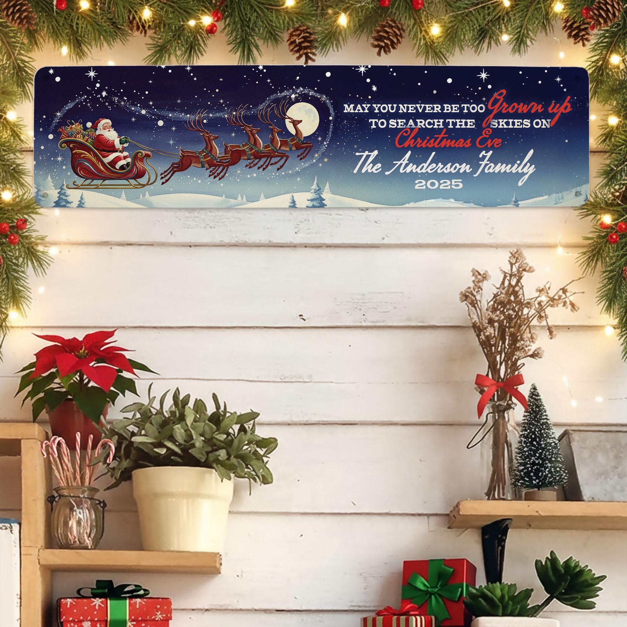 Custom Rectangle Metal Sign: Christmas Family Decor, Personalized Family Name image 3