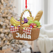 Custom Picnic Basket Ornament - Personalized Family Foodie Holiday Decor