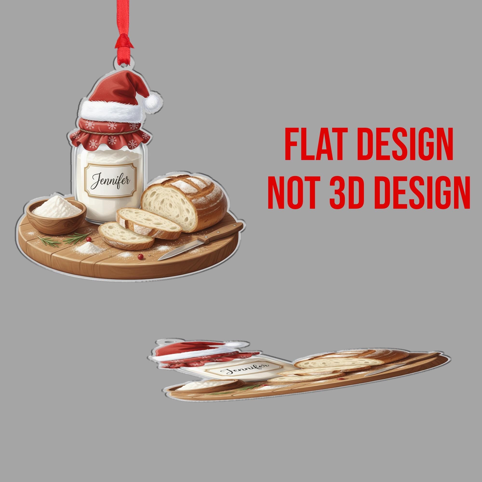 Personalized Sourdough Starter Jar Ornament - Baker Gift, Bread Christmas Decor