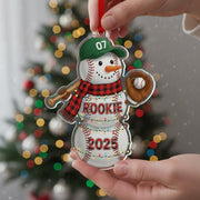 Personalized Baseball & Hockey Snowman Ornament -  Sports Player Team Gift