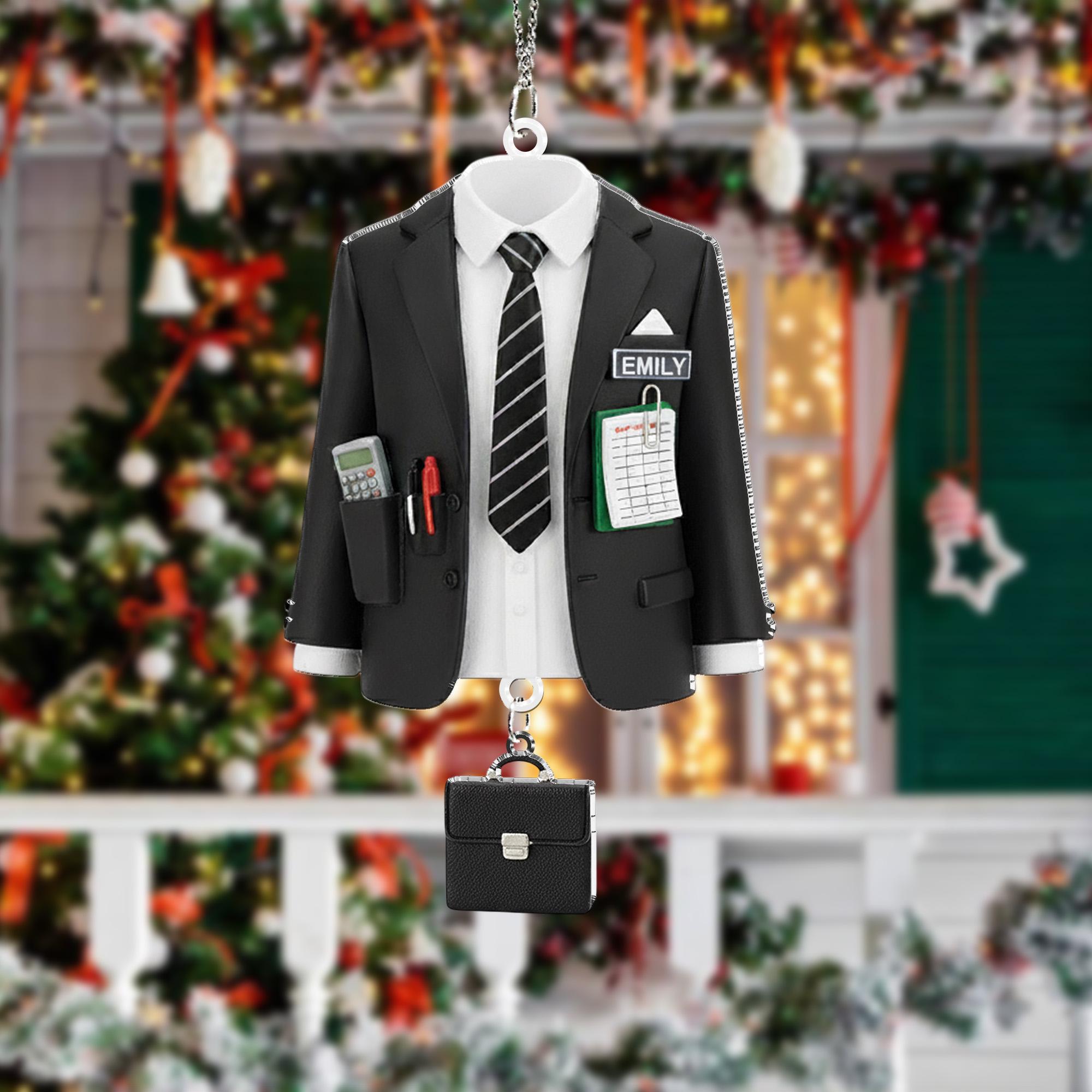 Personalized Suit Jacket Ornament - Accountant Gift, Office Worker Christmas Decor