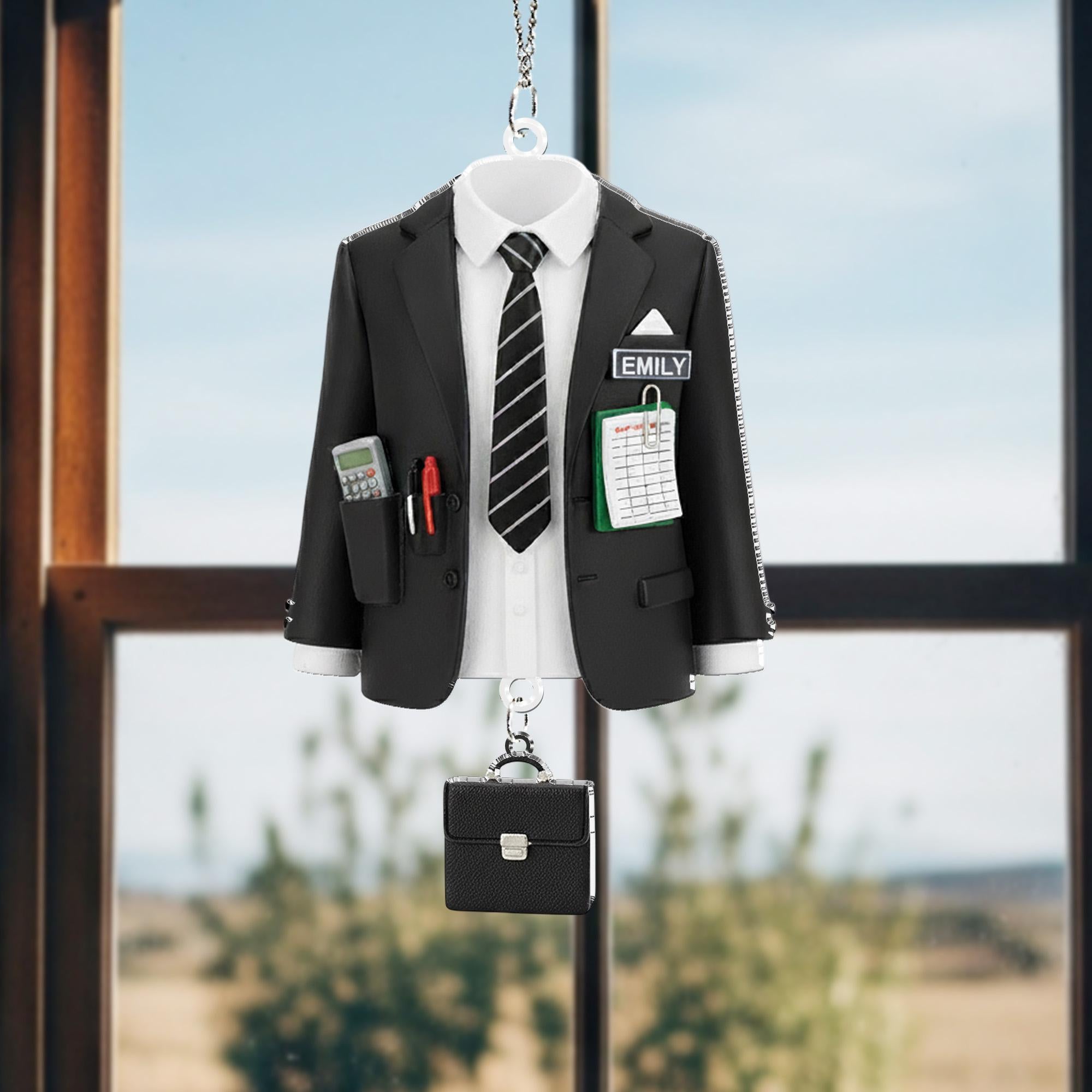 Personalized Suit Jacket Ornament - Accountant Gift, Office Worker Christmas Decor