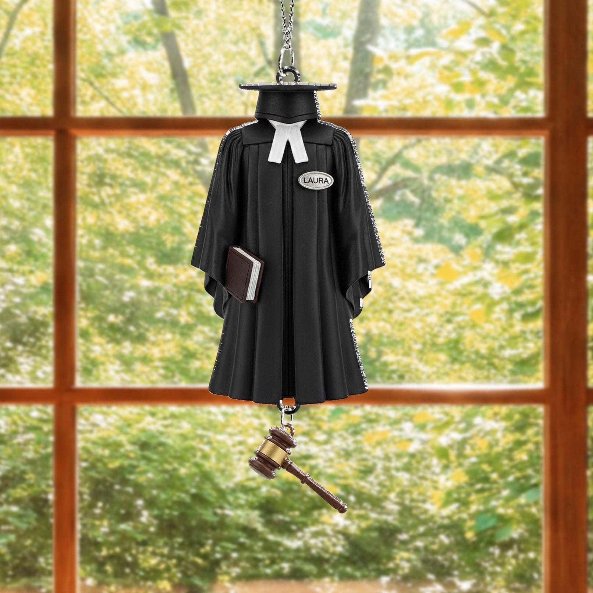 Personalized Judge Robe Ornament - Lawyer Gift, Law School Graduate Christmas Decor