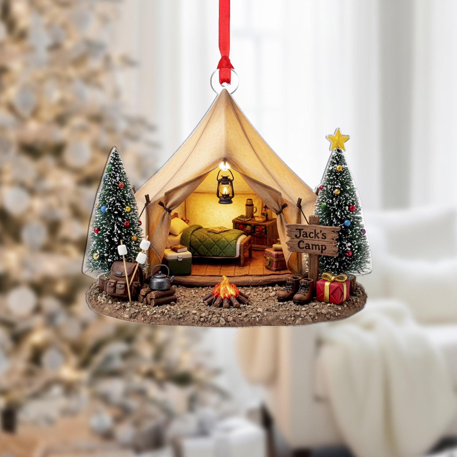 Personalized Camping Tent Ornament – Christmas Tree Camp Decor
