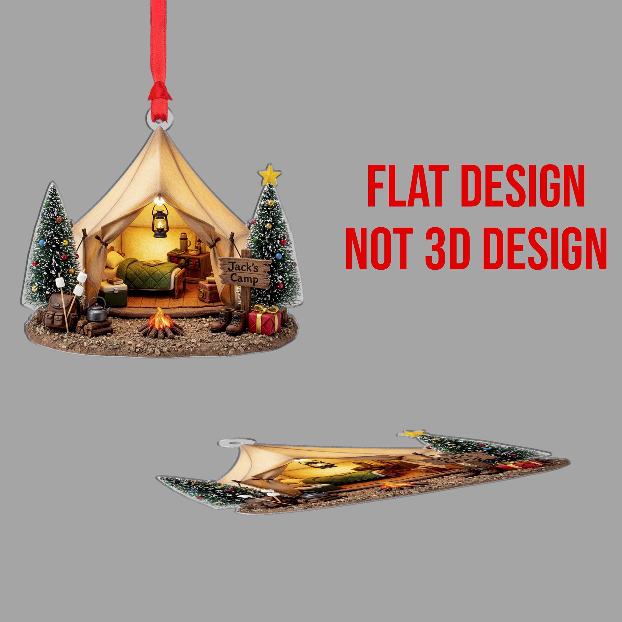 Personalized Camping Tent Ornament – Christmas Tree Camp Decor