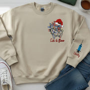 Embroidered Heart Anatomy Nurse Sweatshirt: Medical Christmas Pullover