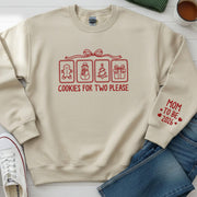 Pregnancy Sweatshirt: Cookies for Two Embroidered Pullover, Mom-to-Be 2026 Maternity Holiday Apparel