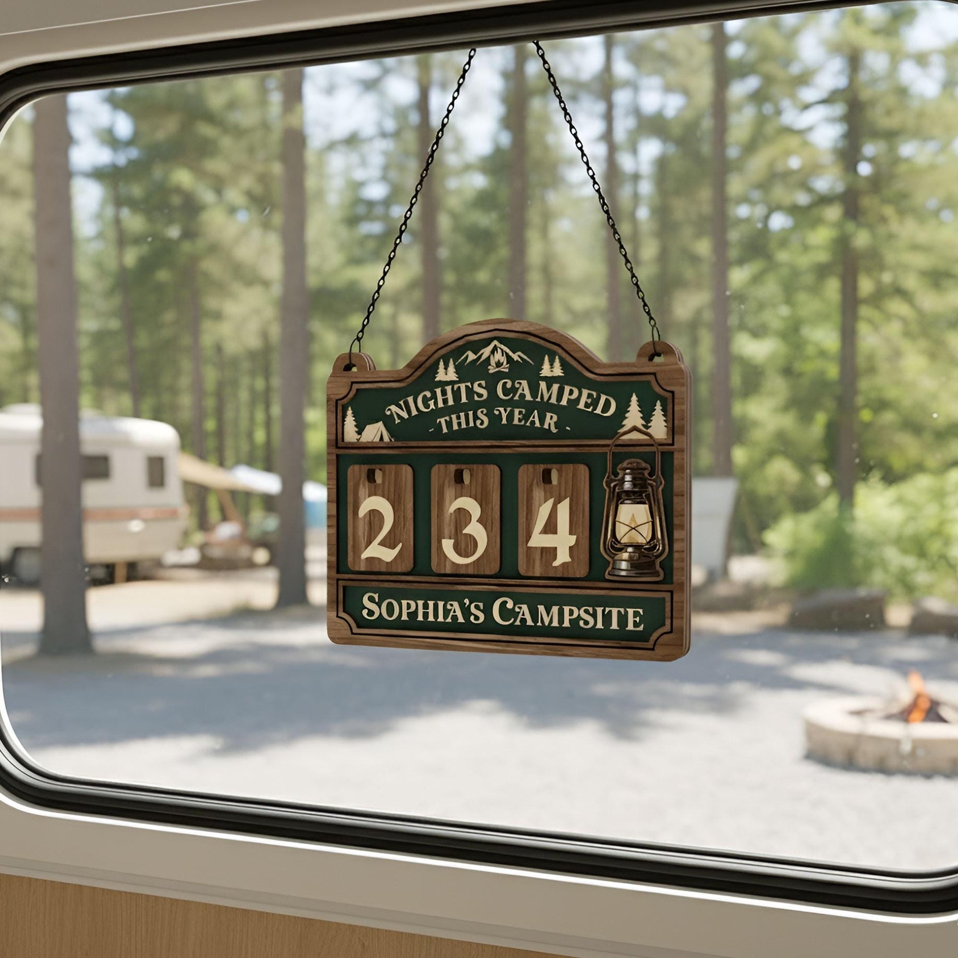 Personalized Camper Tracker Sign: Nights Camped This Year Adventure Counter, Campsite Decor