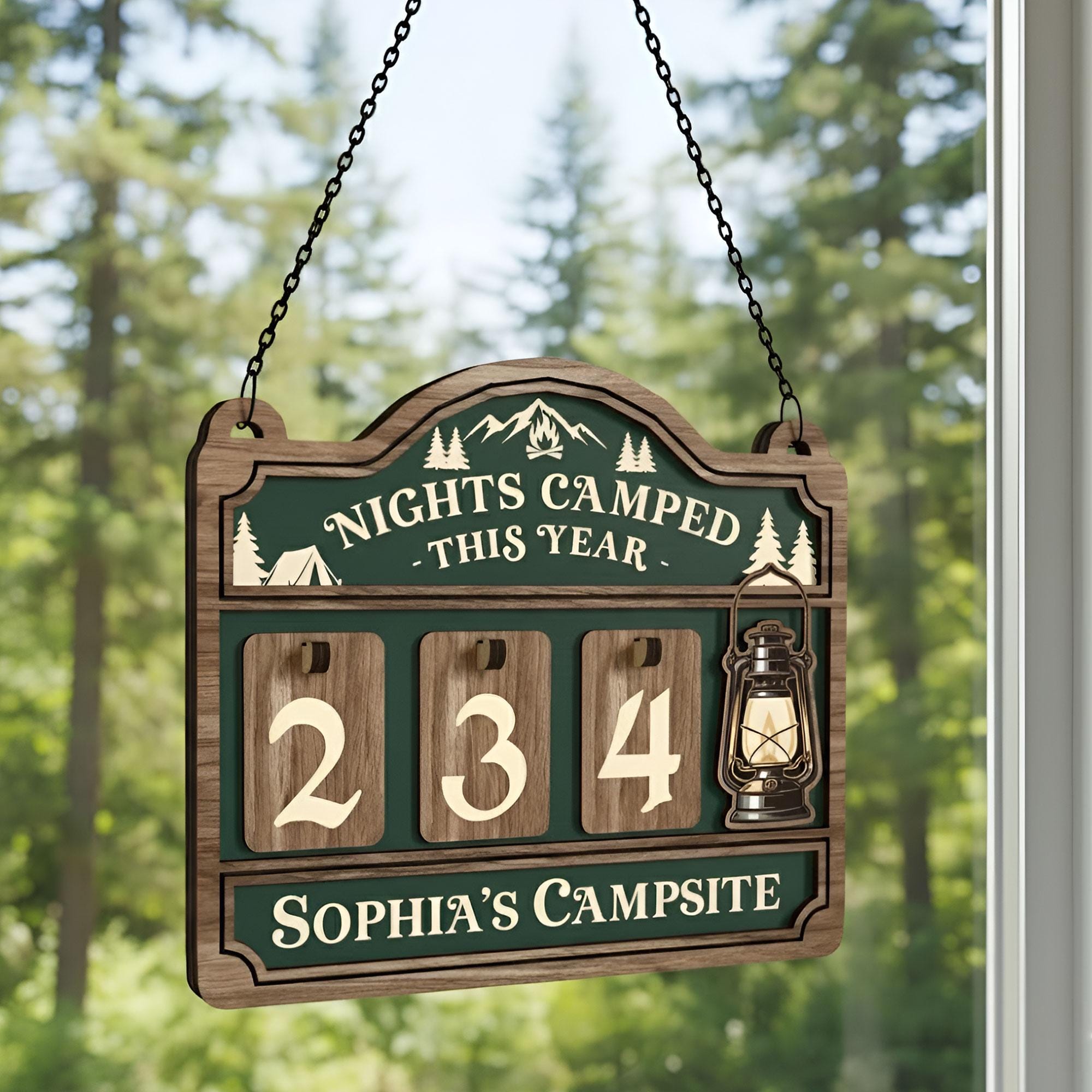 Personalized Camper Tracker Sign: Nights Camped This Year Adventure Counter, Campsite Decor