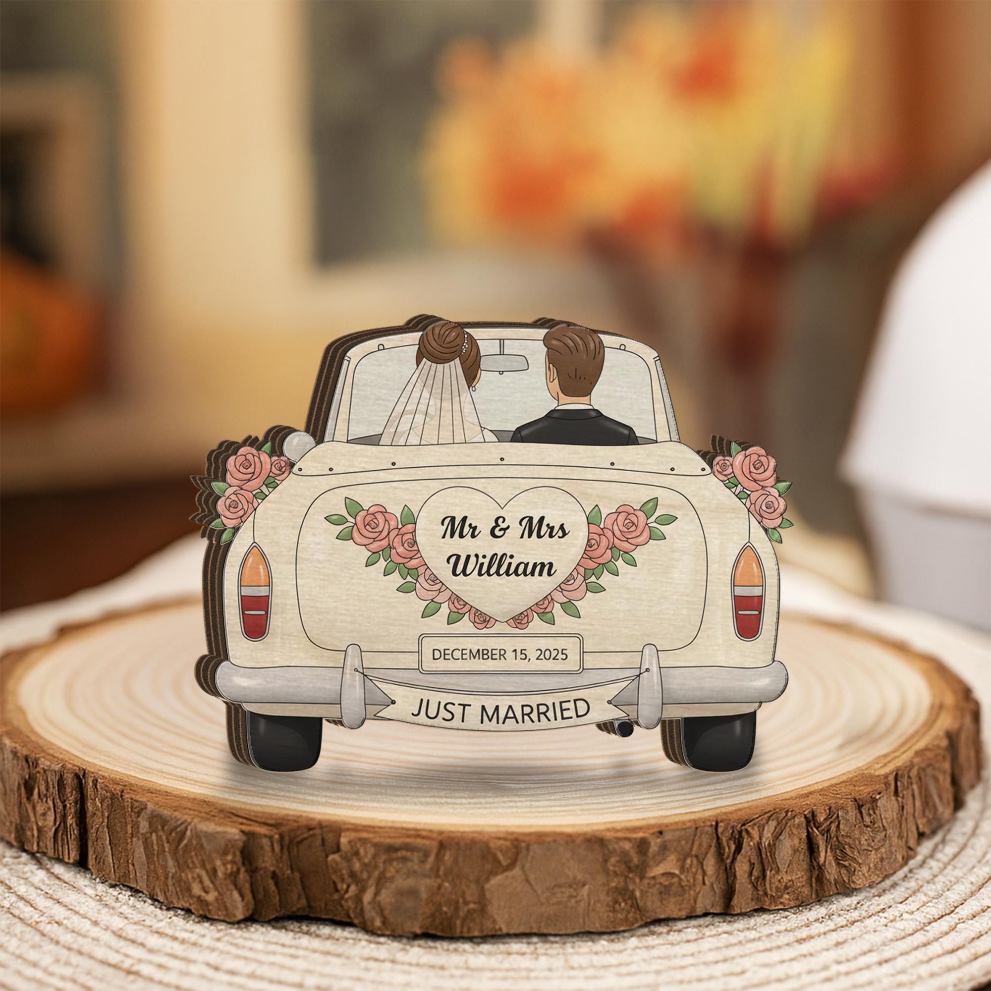 Custom Couple Wooden Block: Personalized Wedding Decor image 4