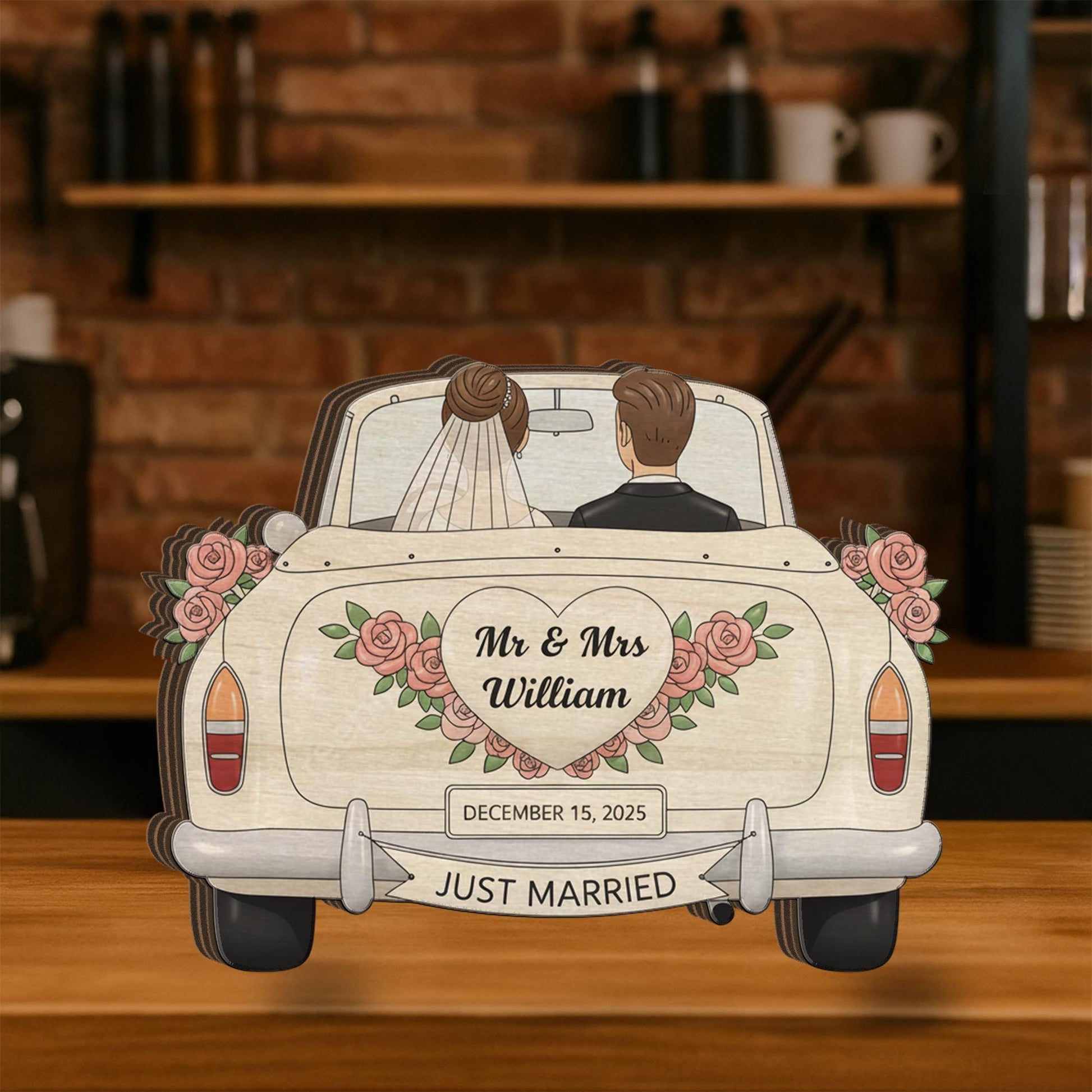 Custom Couple Wooden Block: Personalized Wedding Decor image 1