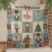 Nutcracker Quilt Blanket: Christmas Patchwork Style, Ballet Theme, Holiday Bedding image 1