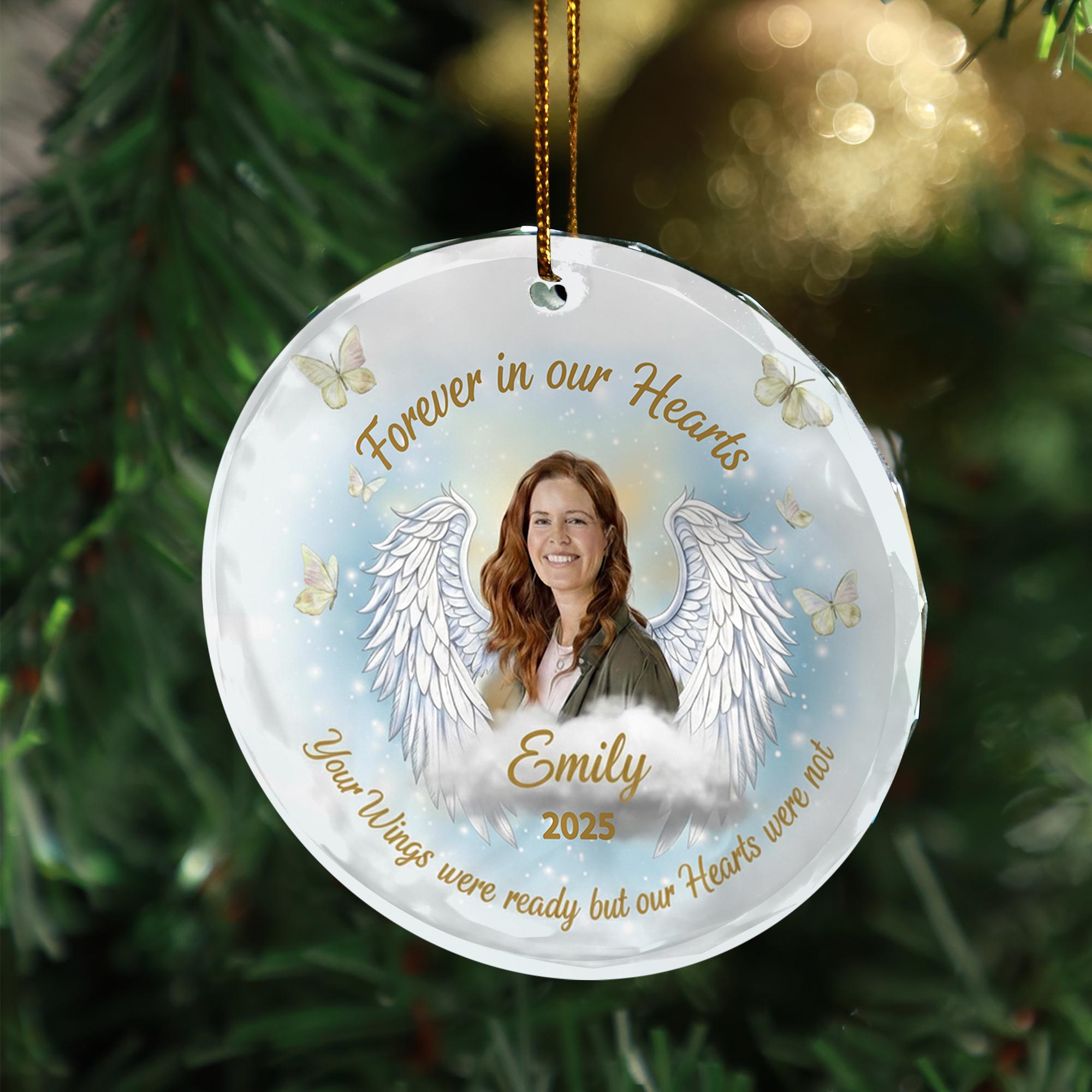 Personalized Photo Acrylic Memorial Ornament: Angel Wings Remembrance Keepsake, Custom Bereavement Decoration