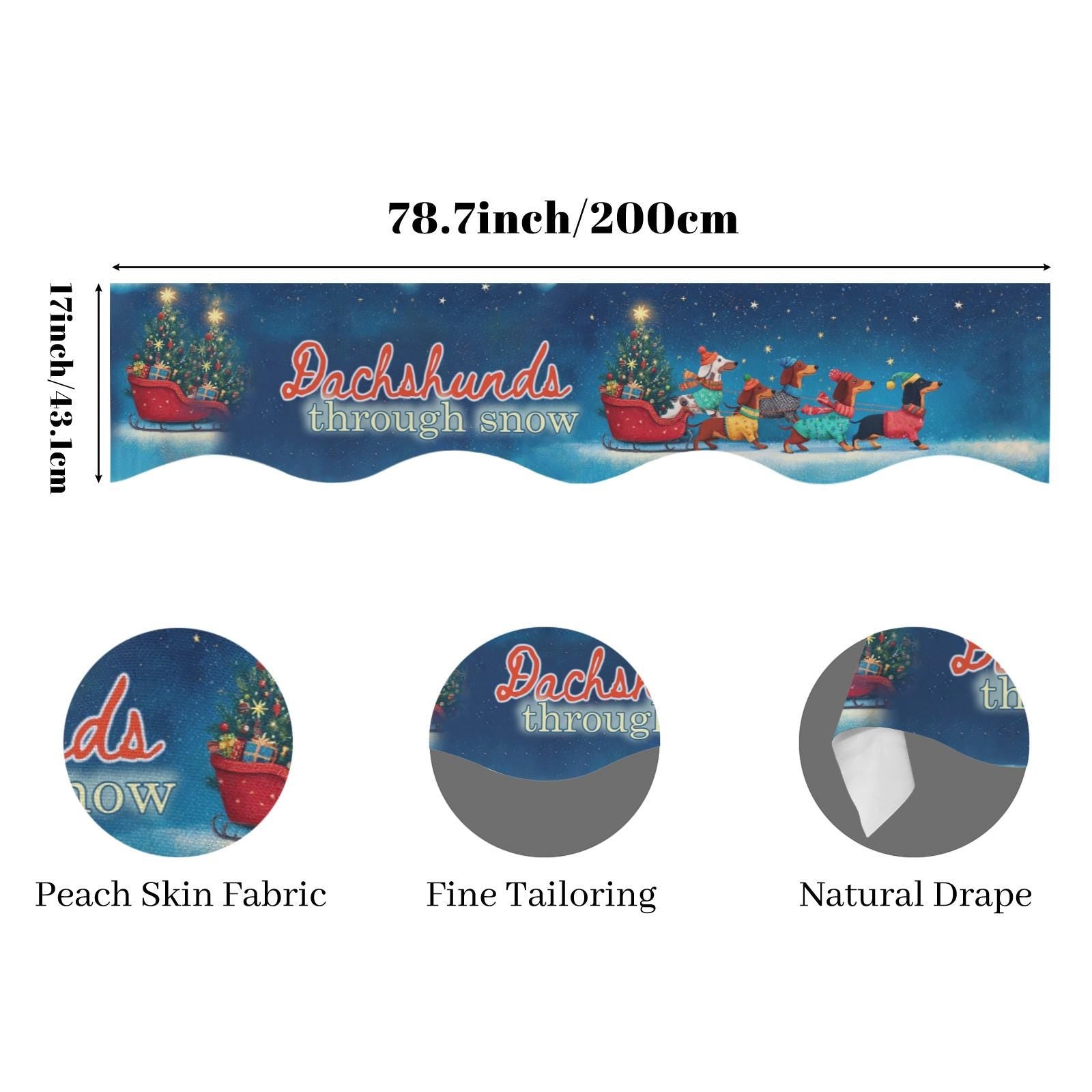 Dachshunds Through Snow Mantel Scarf: Christmas Fireplace Decor, Dog Lover Holiday Runner image 7