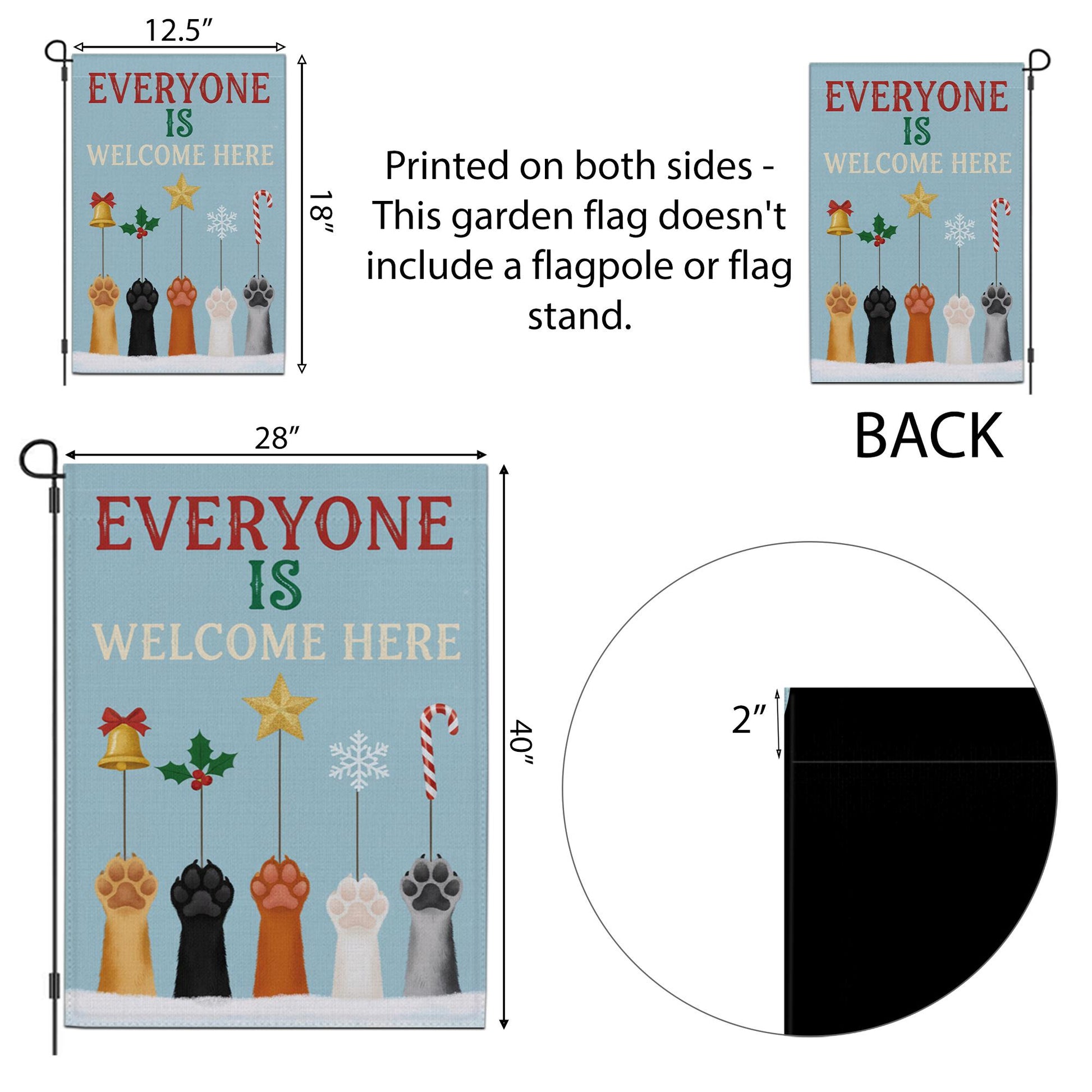Christmas Pet Paw Garden Flag: Holiday Welcome Banner image 3