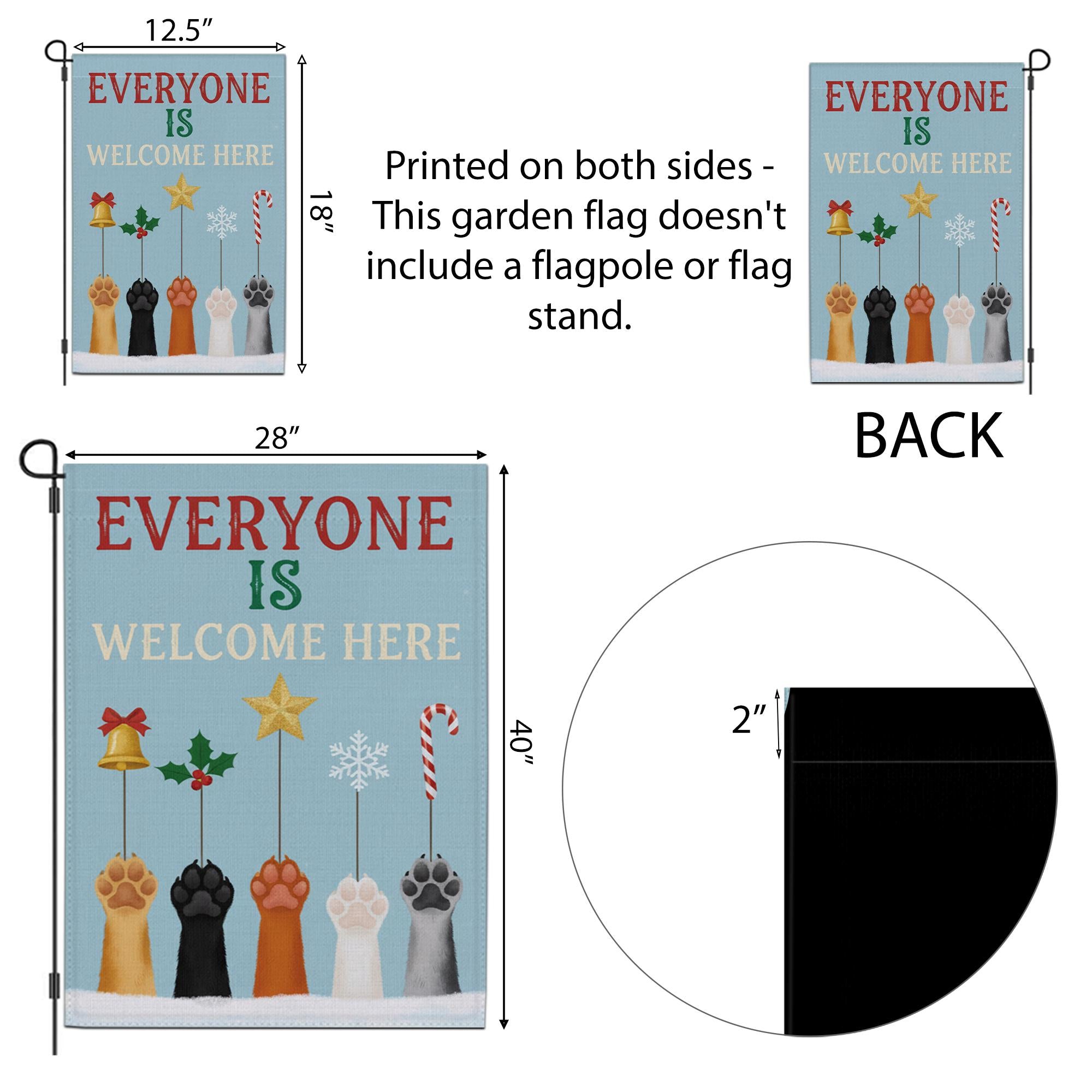 Christmas Pet Paw Garden Flag: Holiday Welcome Banner image 3