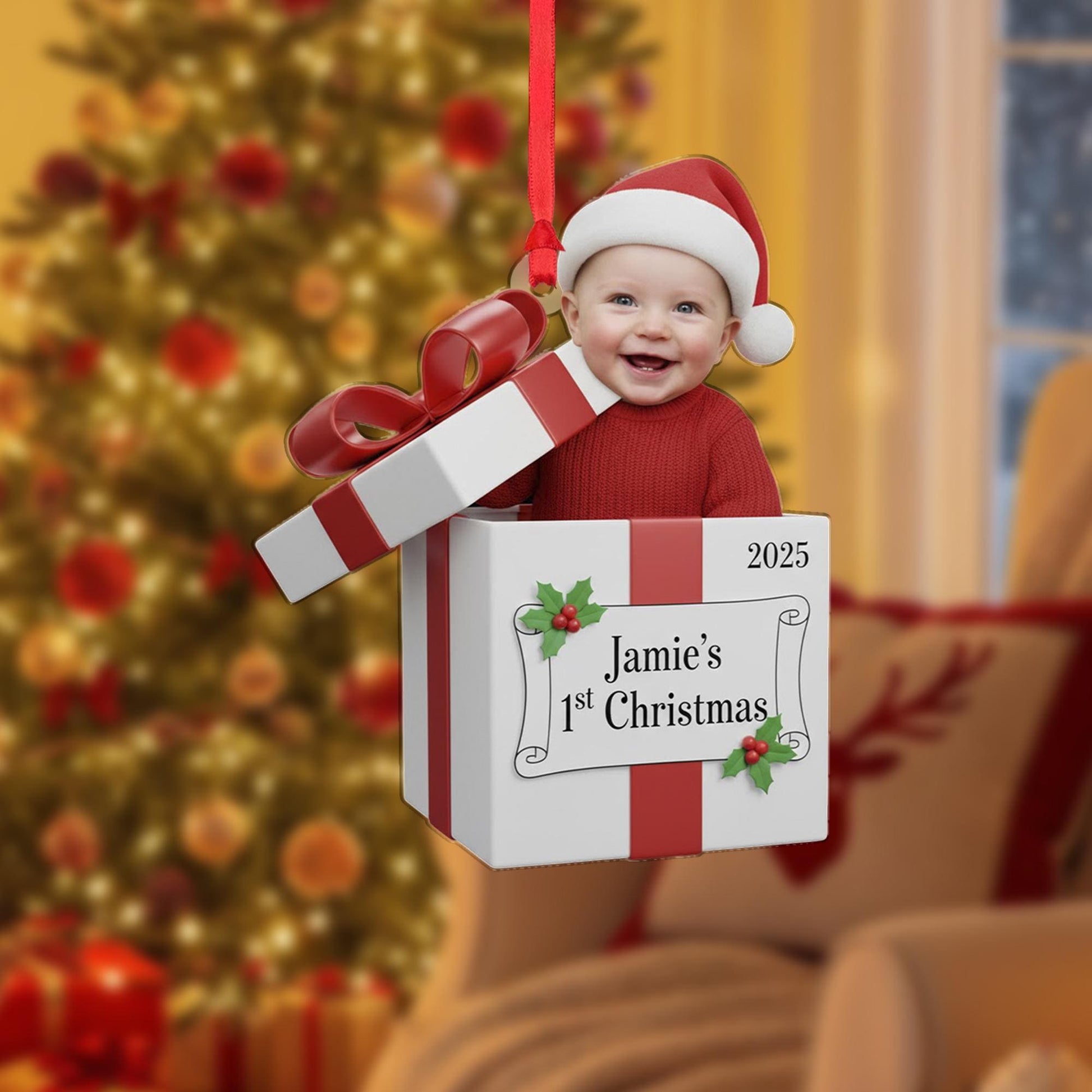 Custom Baby Photo Ornament – Personalized 1st Christmas Gift Keepsake for New Parents image 8