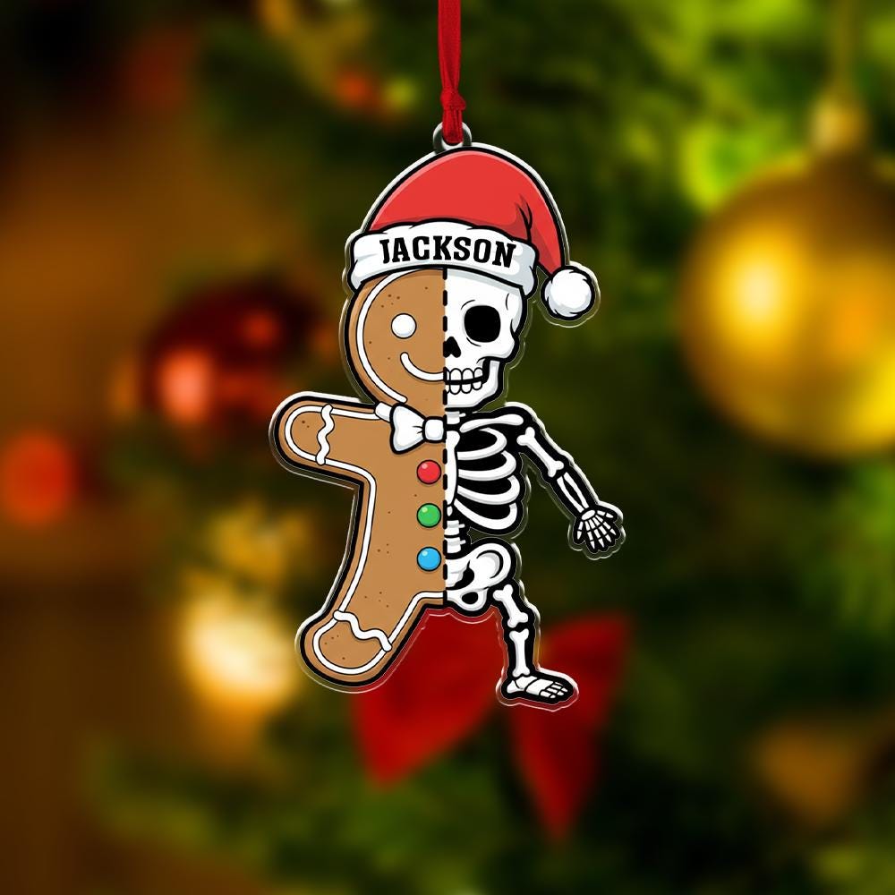 Personalized Gingerbread X-Ray Ornament – Funny Spooky Christmas Gift for Radiology Lovers image 1