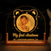Custom Baby Night Light – My First Christmas Acrylic Lamp Gift for Newborn image 1