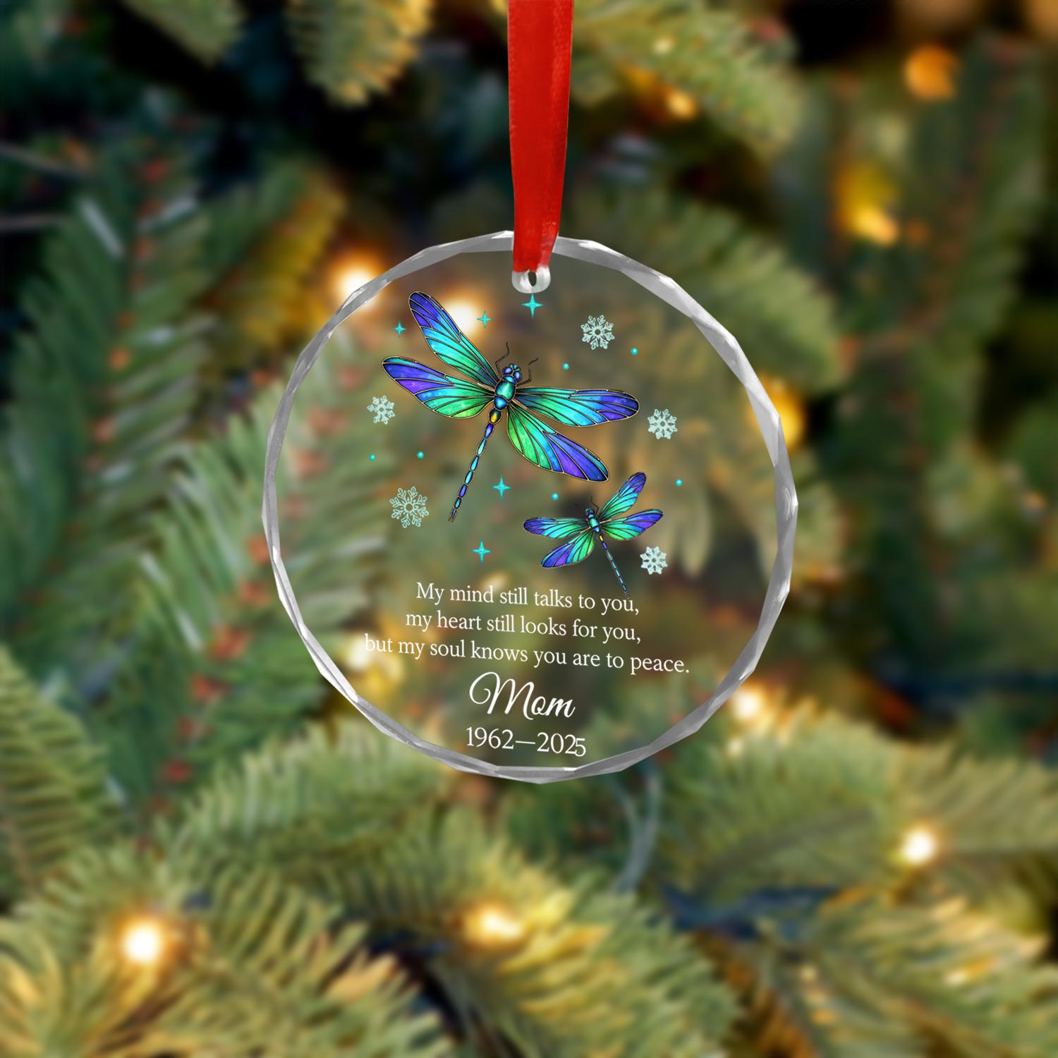 Dragonfly Memorial Ornament – In Loving Memory Keepsake Sympathy Gift for Mom image 3