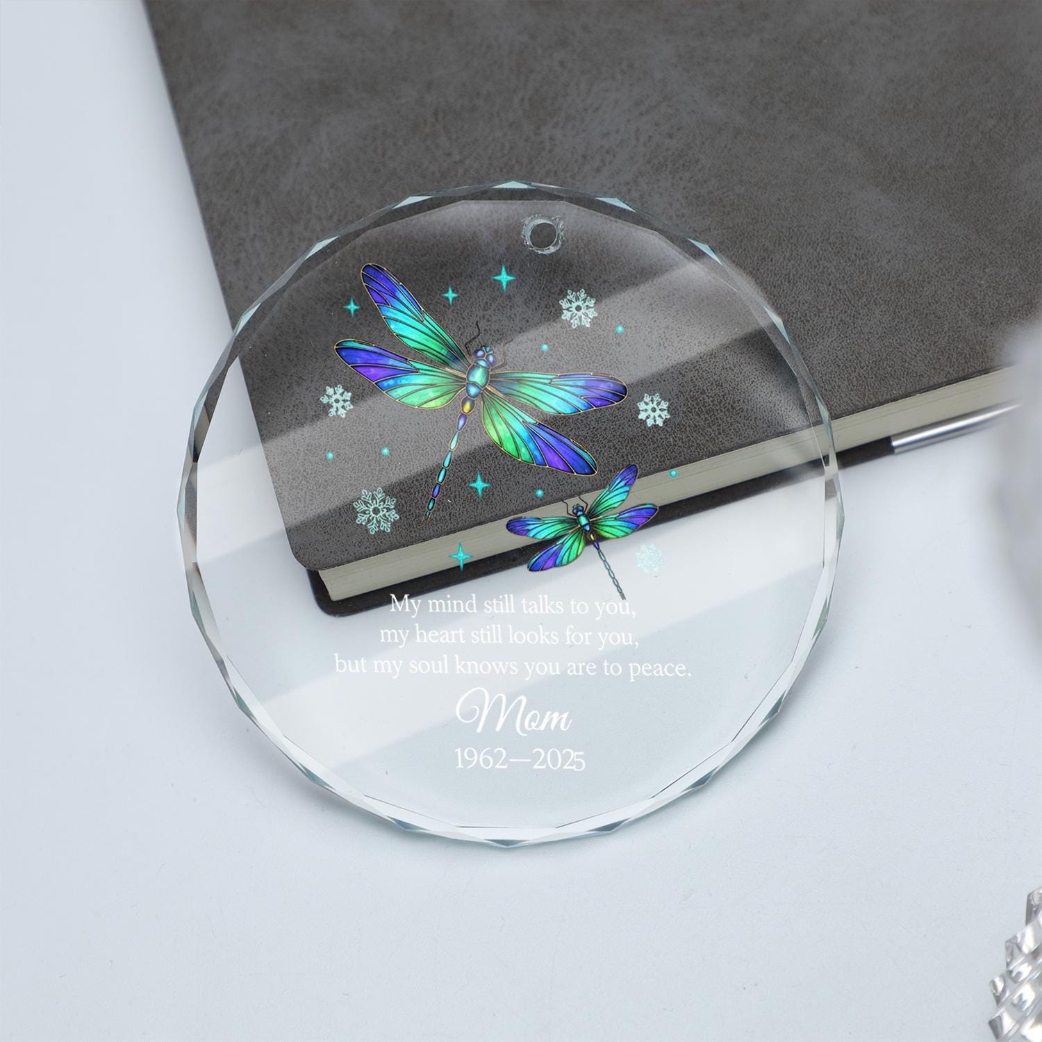 Dragonfly Memorial Ornament – In Loving Memory Keepsake Sympathy Gift for Mom image 4