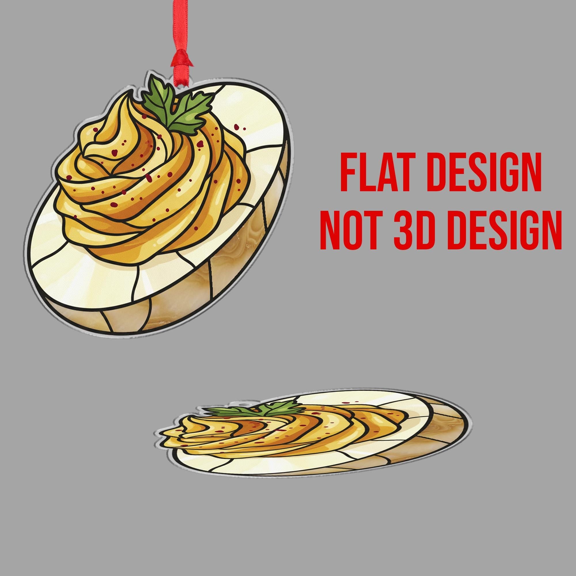 Deviled Egg Ornament – Funny Food Christmas Tree Decoration, Acrylic Kitchen Holiday Ornament