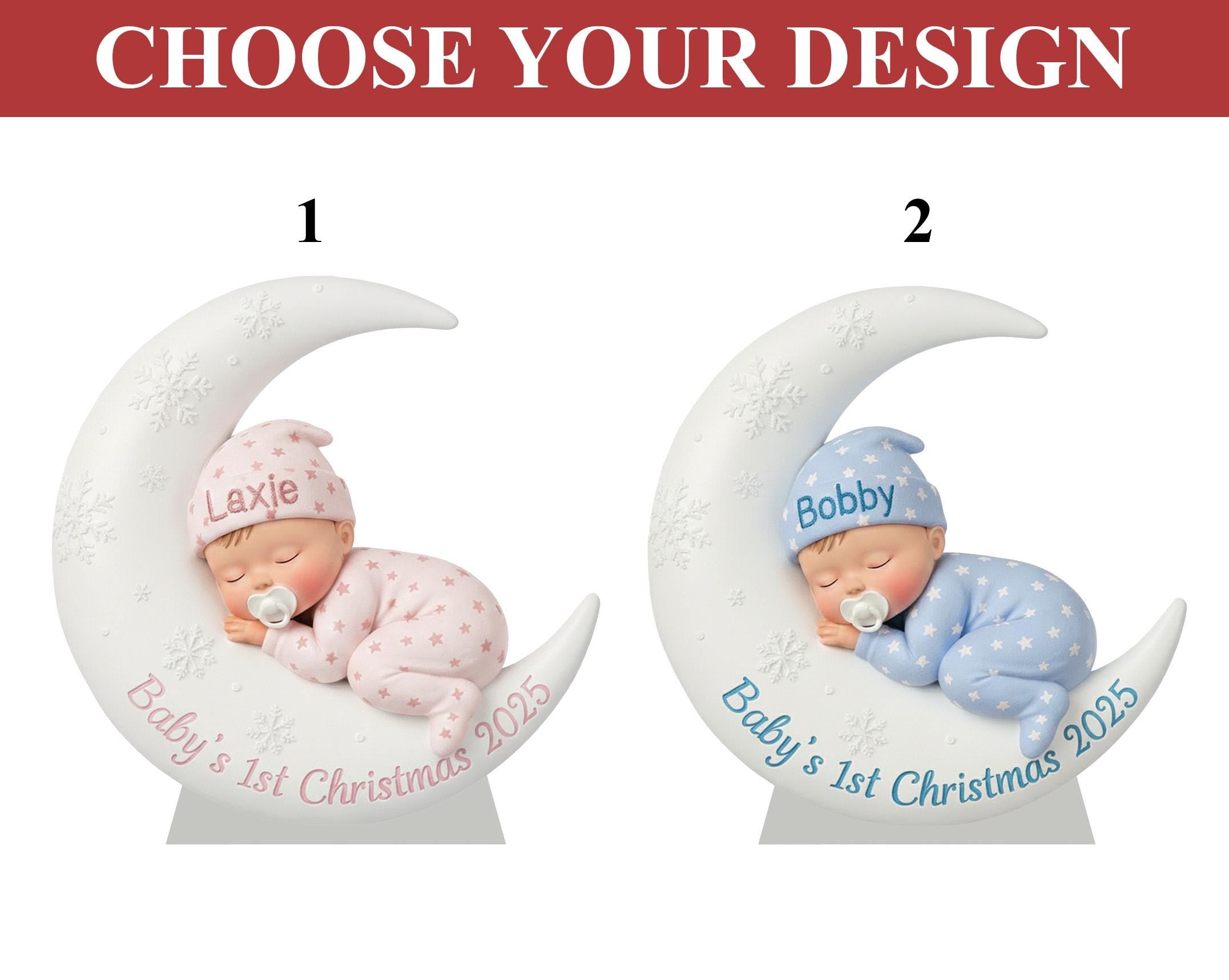 Personalized Baby Moon Night Light – Baby 1st Christmas Keepsake for Newborn image 3