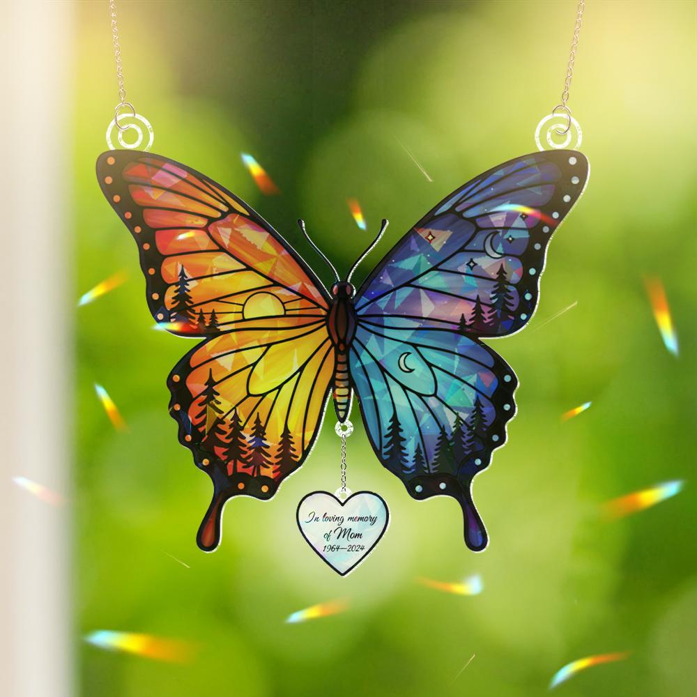 Butterfly Memorial Window Hanging – In Loving Memory Sun Catcher Sympathy Gift image 3