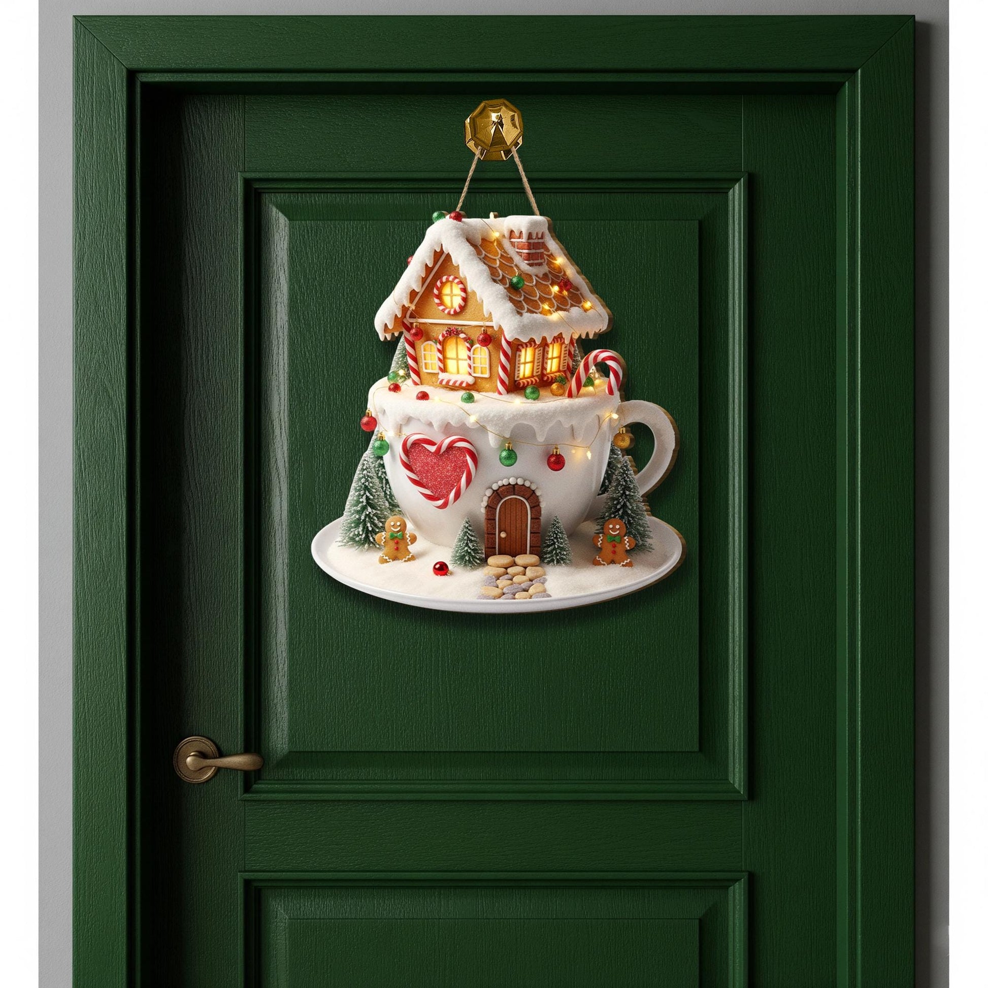 Christmas Gingerbread House Door Sign - Winter Welcome Sign