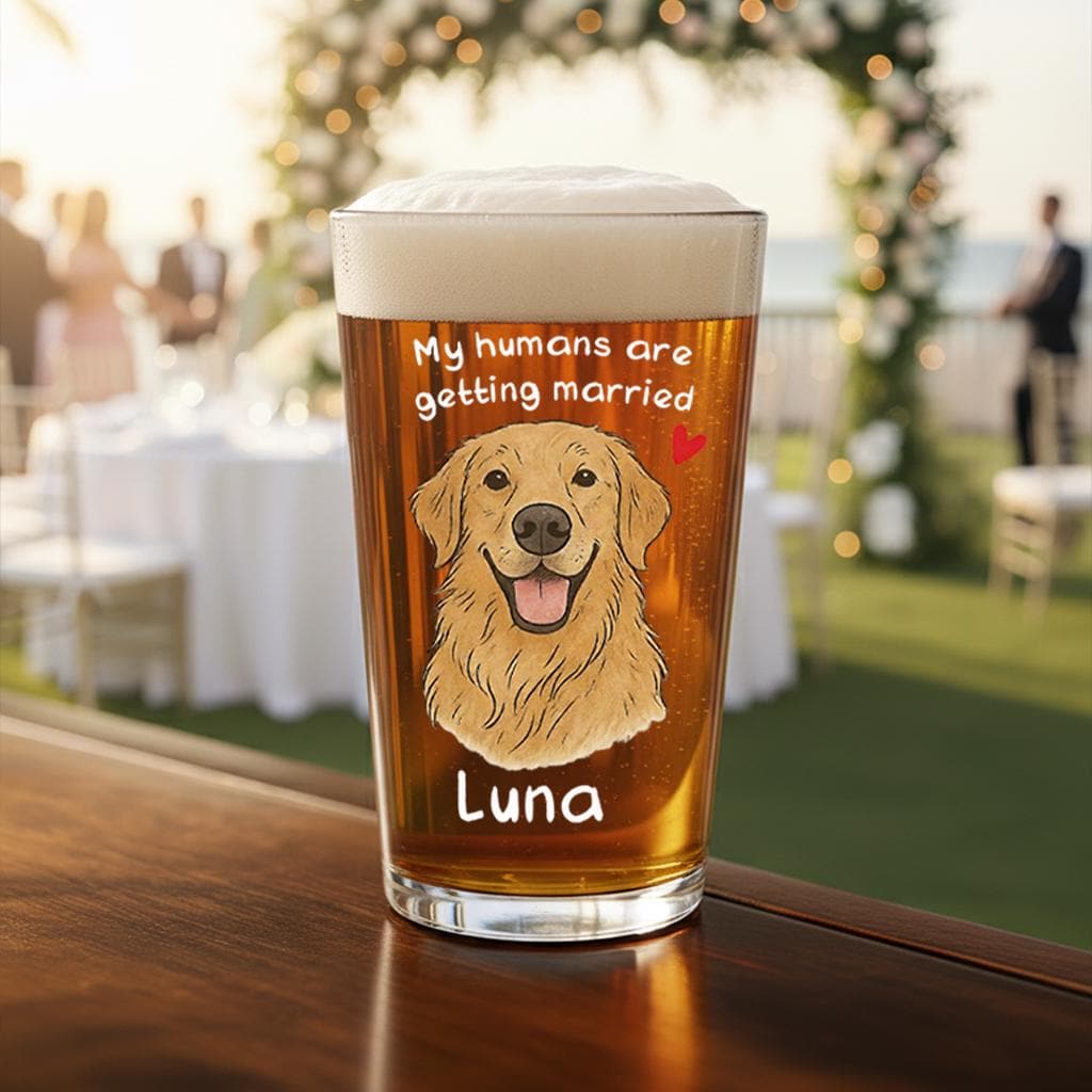 Custom Pet Portrait Wine Glass Personalized Dog Wedding Glassware