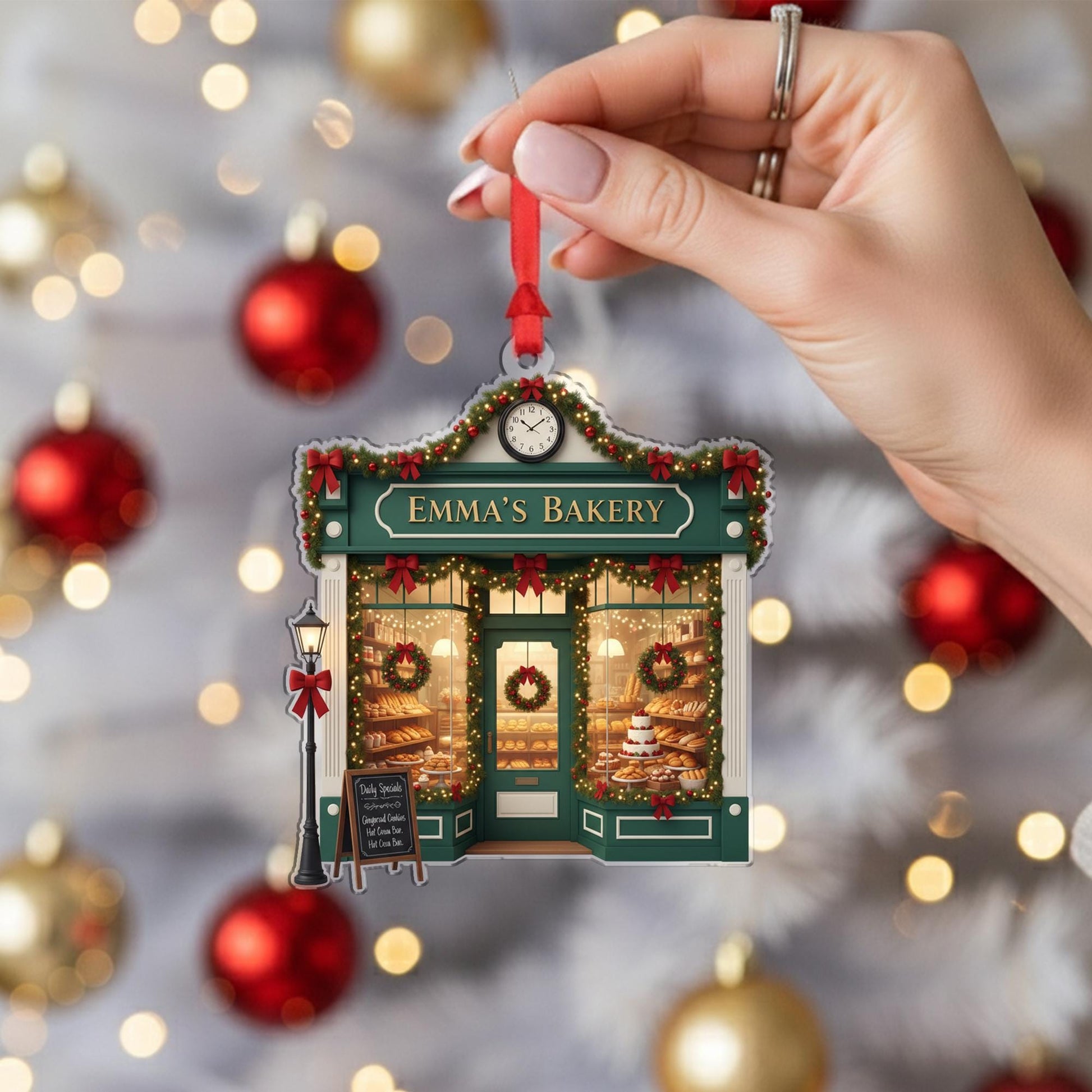 Holiday Bakery Shop Ornament – Miniature Storefront Xmas Decoration image 7