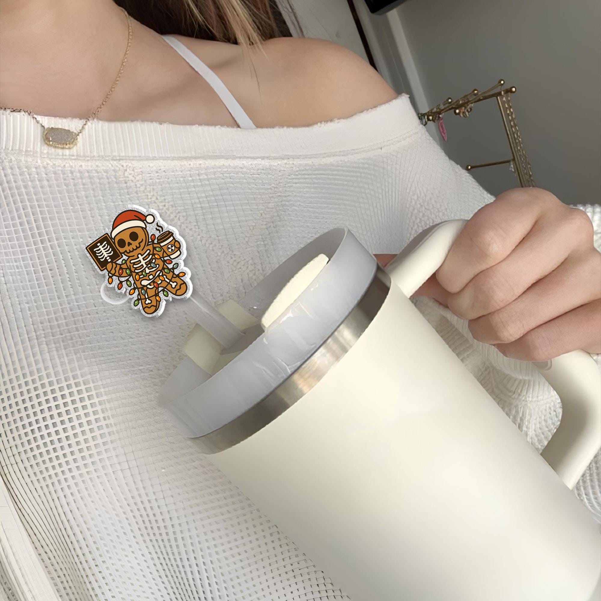 Gingerbread X-Ray Straw Topper – Funny Christmas Radiology Gift for Medical Workers image 2