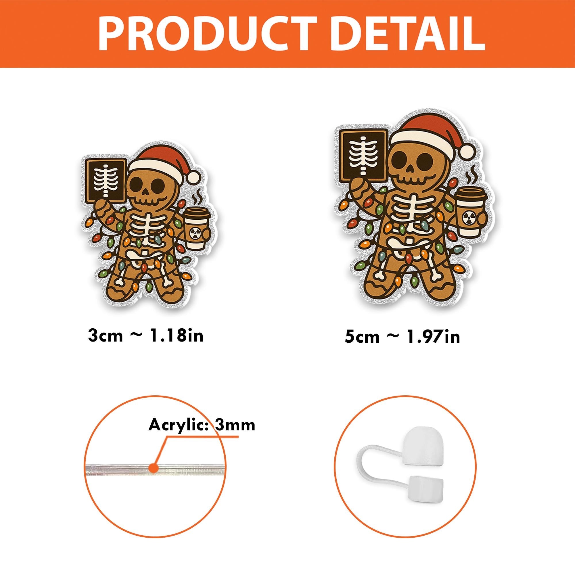 Gingerbread X-Ray Straw Topper – Funny Christmas Radiology Gift for Medical Workers image 5