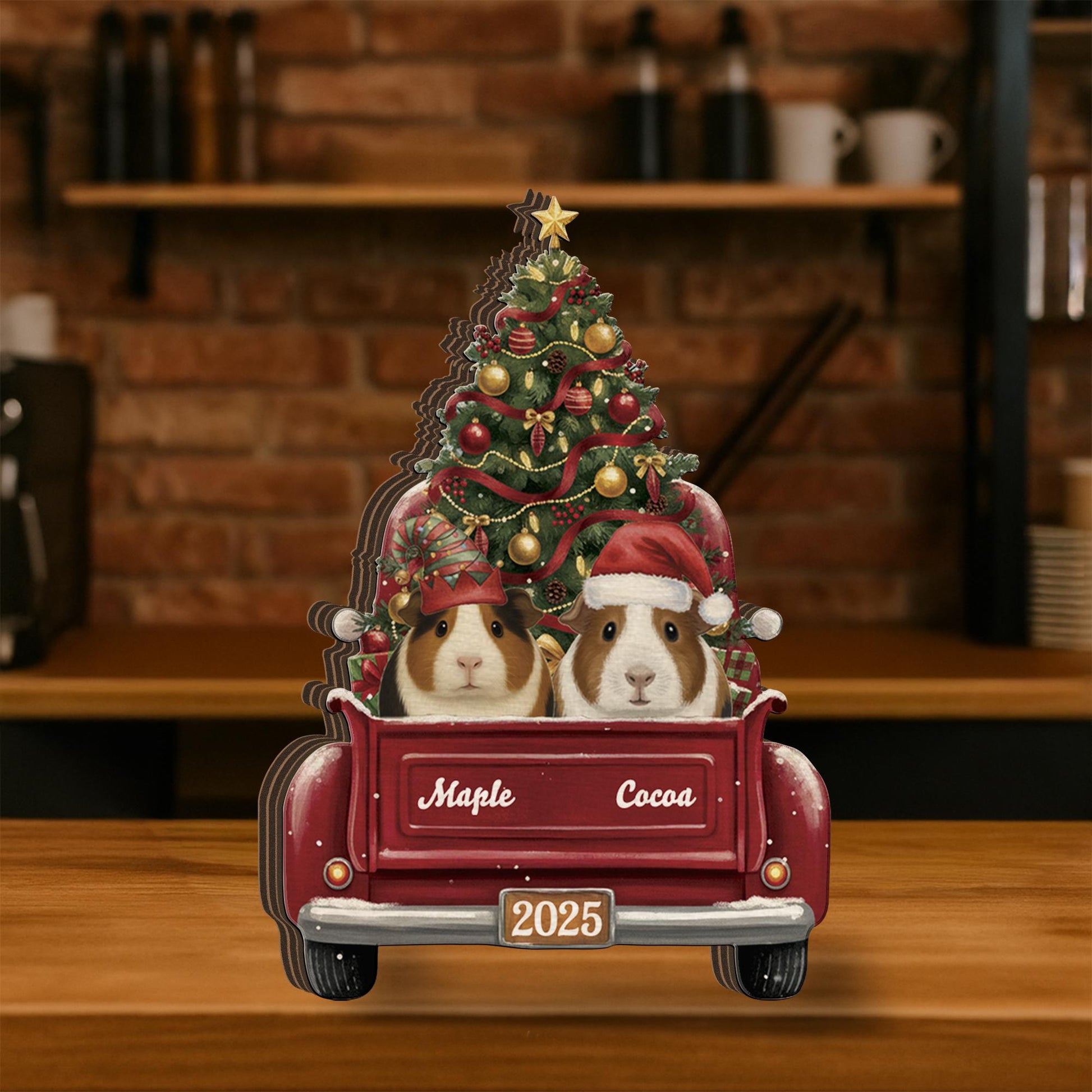 Custom Guinea Pig Christmas Wooden Name Blocks - Christmas Home decor image 5