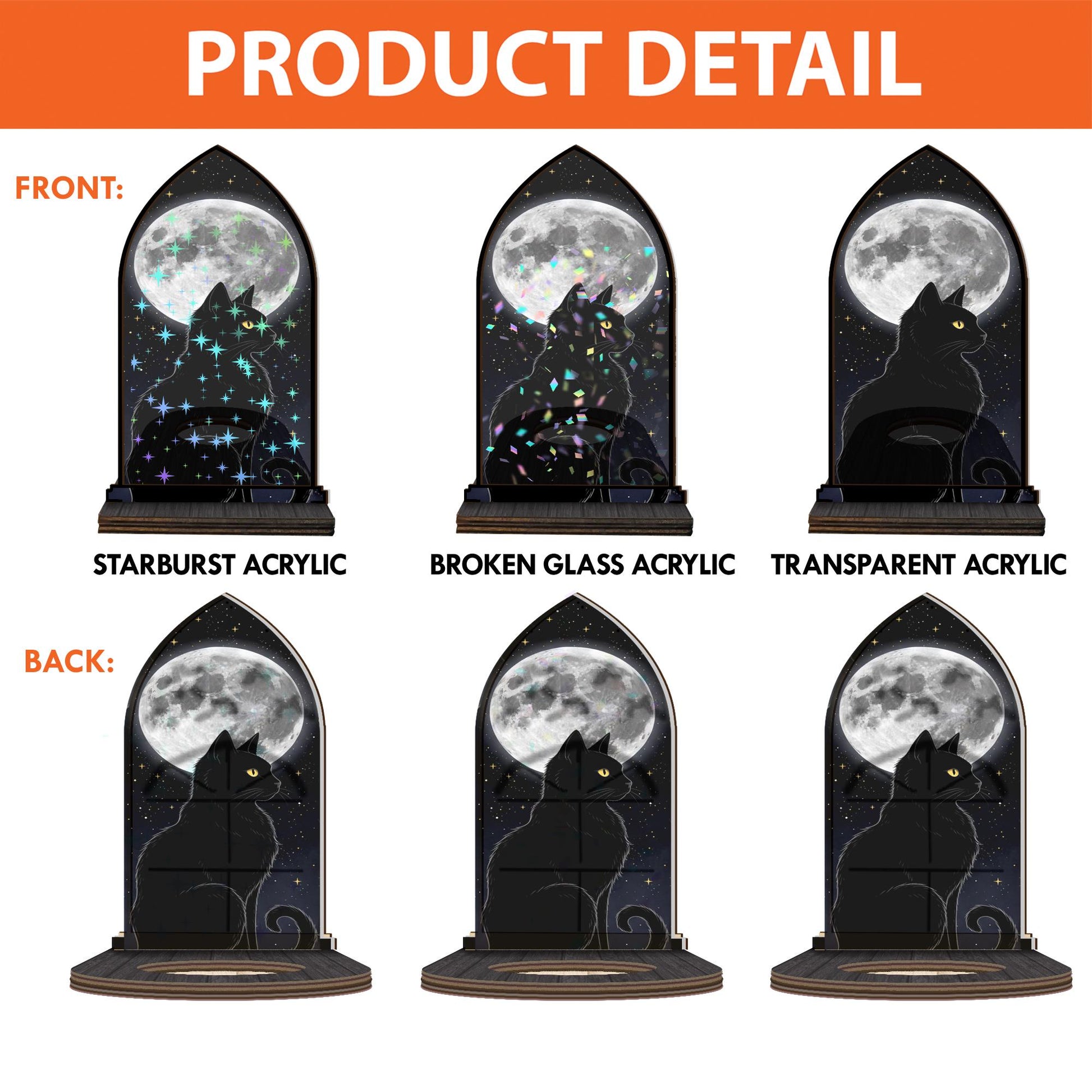 Black Cat & Full Moon Candle Holder Ornament – Gothic Christmas Table Accent image 6