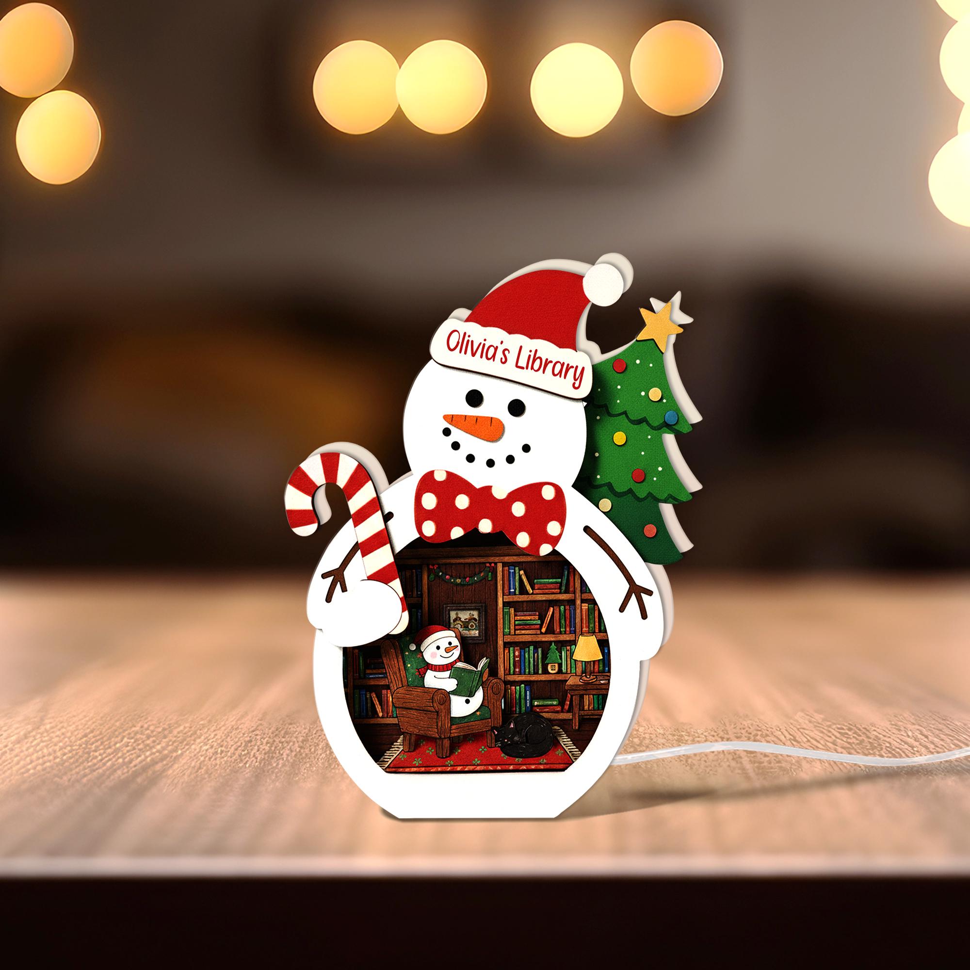 Custom Book Lover Christmas Night Light Box: LED Book Room Decor image 6