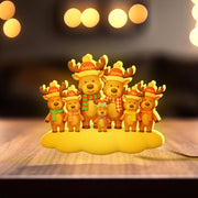 Custom Reindeer Family LED Light Box with Grandma Grandpa: Personalized Names Lamp image 1