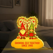 Custom Gnome Couple Night Light Box: LED Home Decor image 1