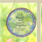 Custom Memorial Gold Frame Glass Suncatcher Window Hanging image 1