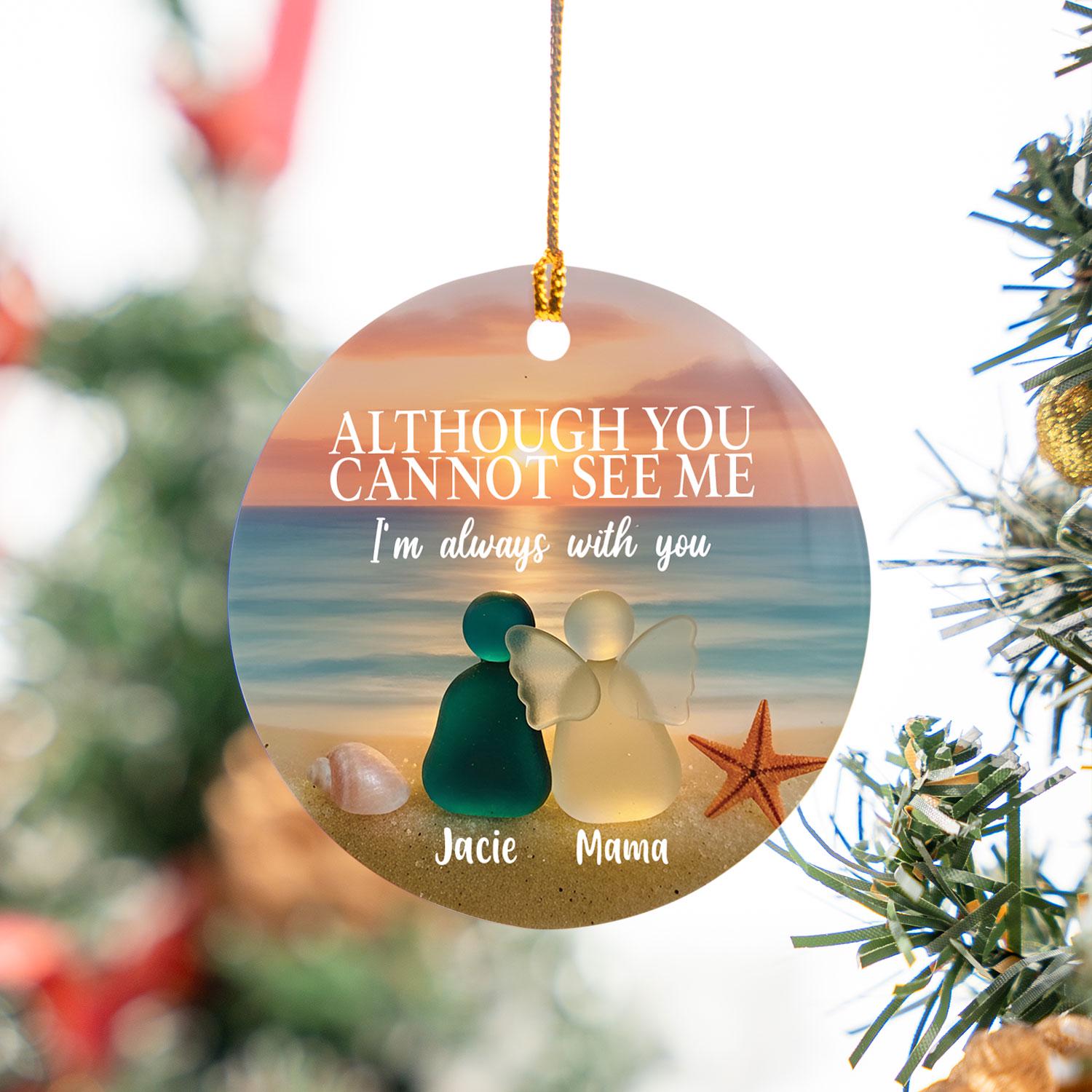 Custom Sea Glass Memorial Ornament: Beach Sunset Remembrance Keepsake