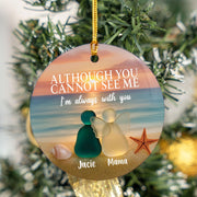 Custom Sea Glass Memorial Ornament: Beach Sunset Remembrance Keepsake