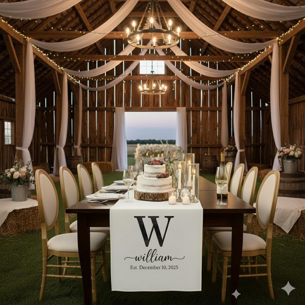 Custom Wedding Table Sign with Initial: Personalized Monogram Family Name and Date image 5