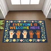 Everyone Is Welcome Here Doormat – Colorful Welcome Mat for Porch or Entryway
