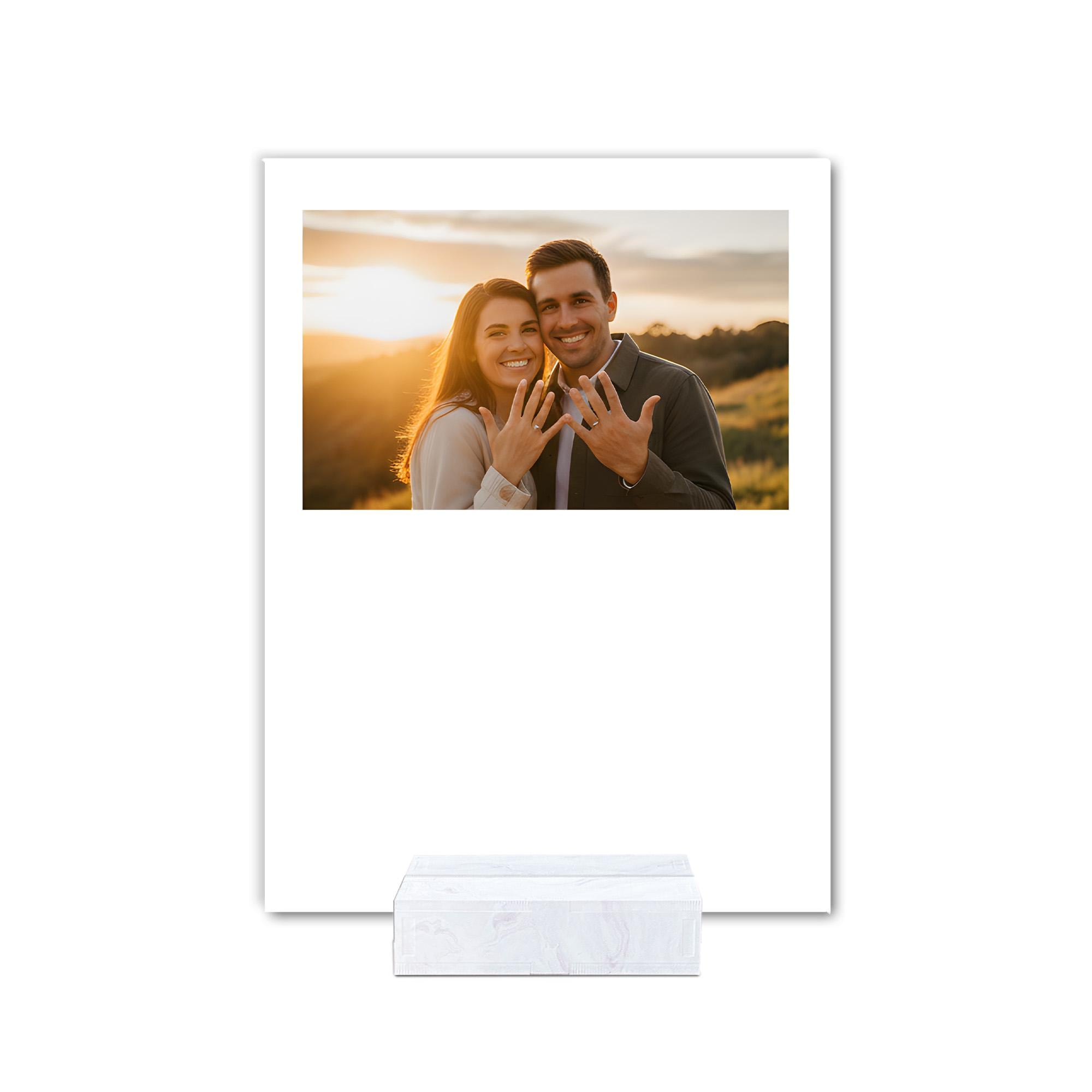 Personalized Acrylic Engagement Plaque - Custom Acrylic Photo Display