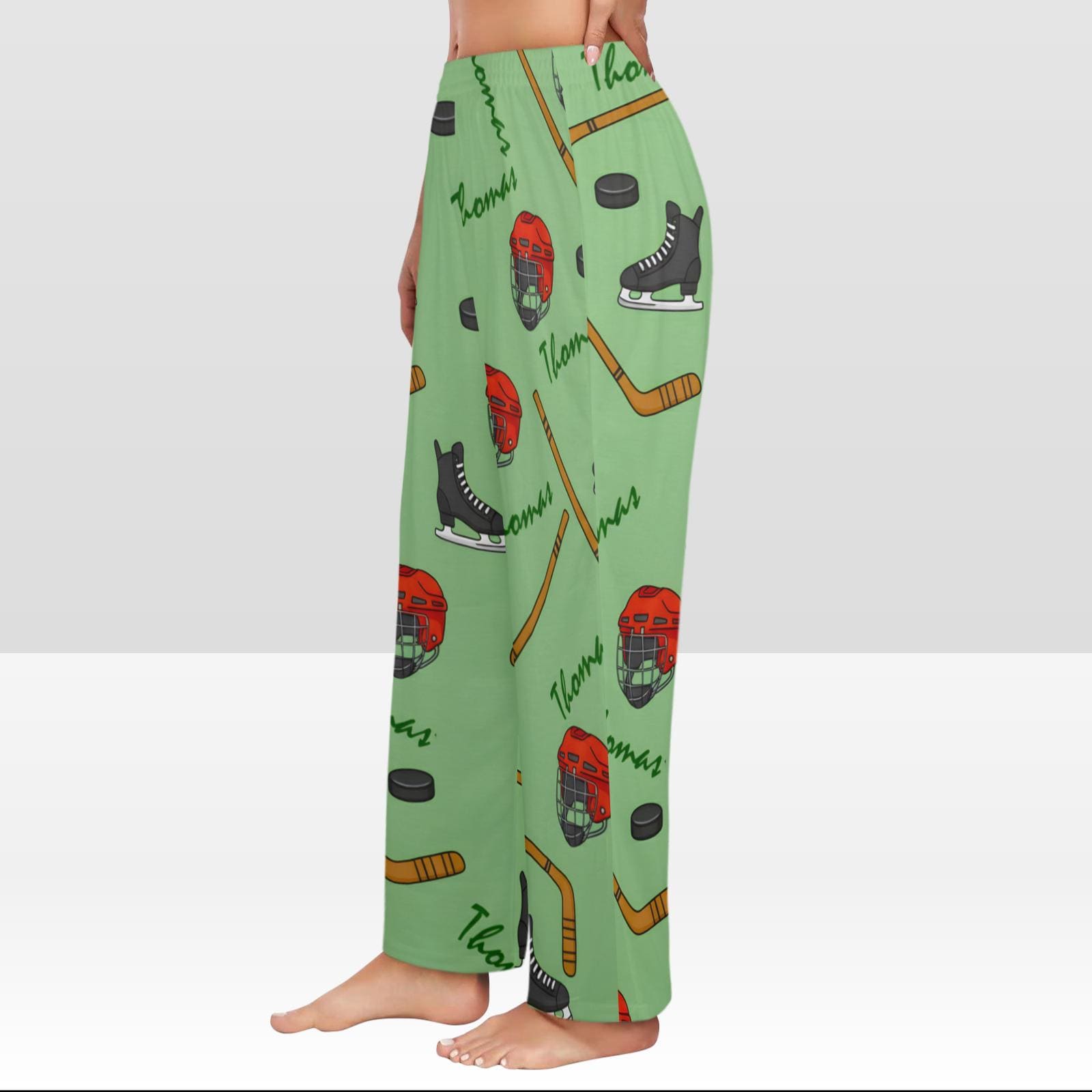 Personalized Ice Hockey Pajama Pants: All-Over Print Loungewear