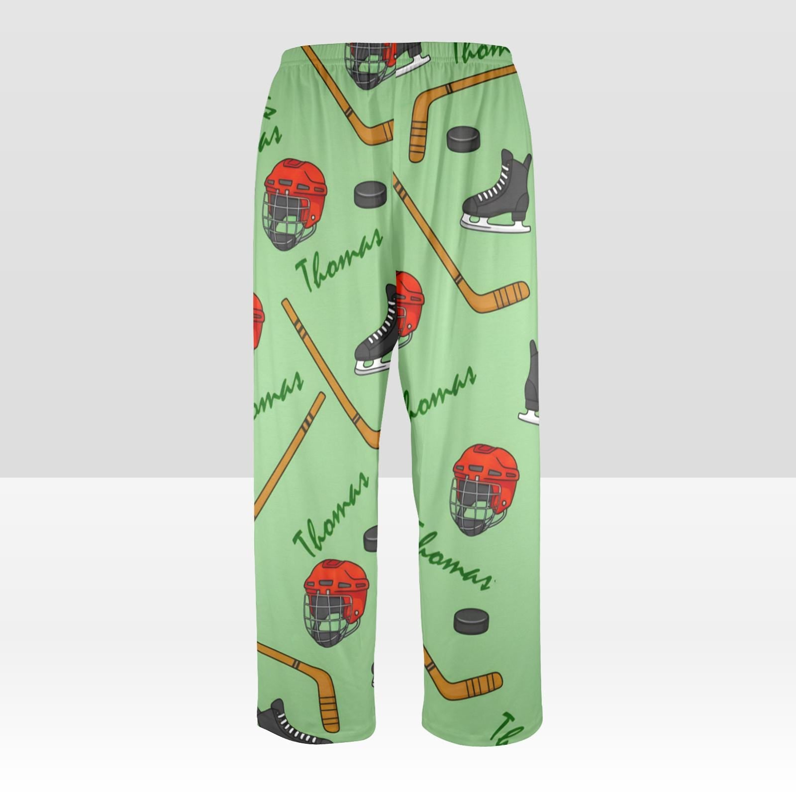 Personalized Ice Hockey Pajama Pants: All-Over Print Loungewear